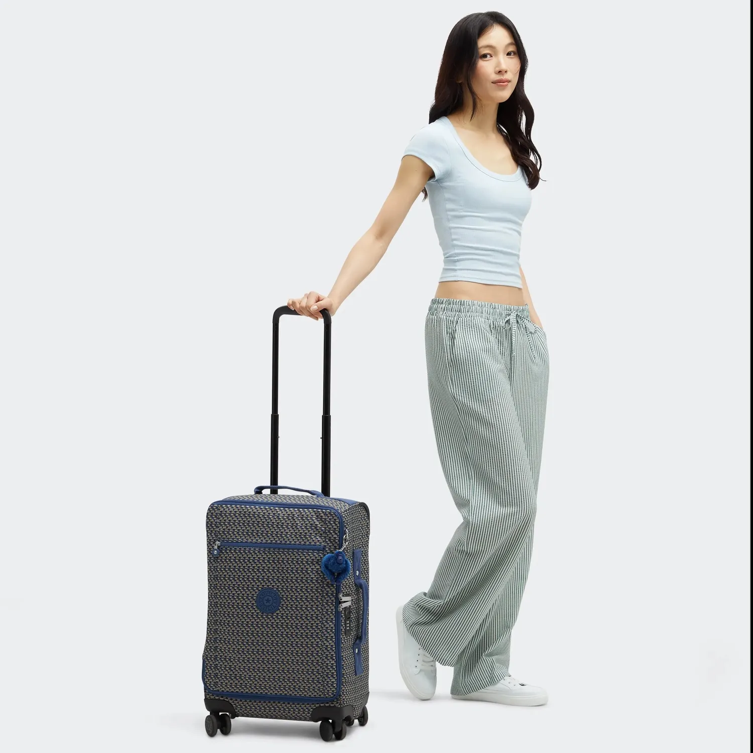 Kipling Jet S handbagagekoffer Klein Blue on Wire met TSA-slot