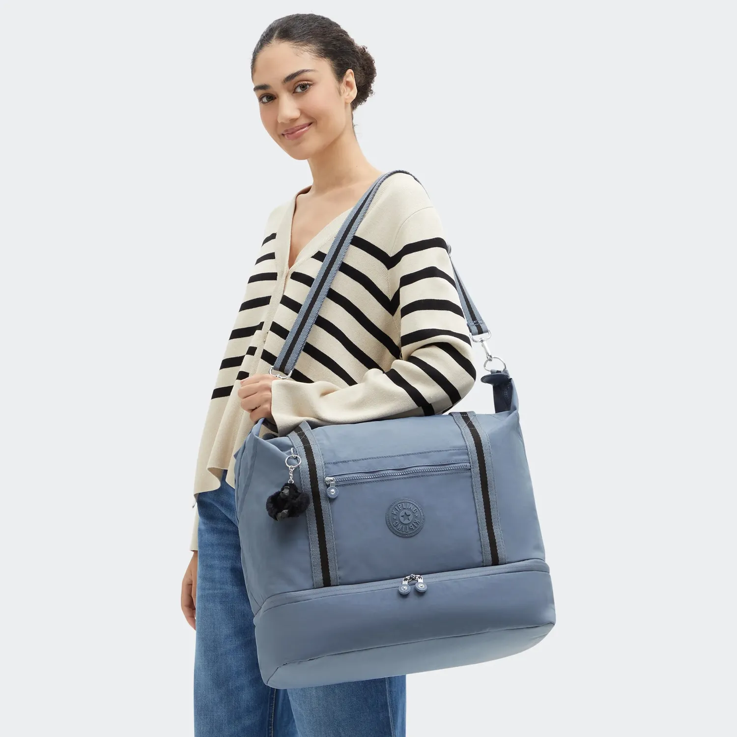 Kipling Art M Weekender reistas Blue Stone groot licht