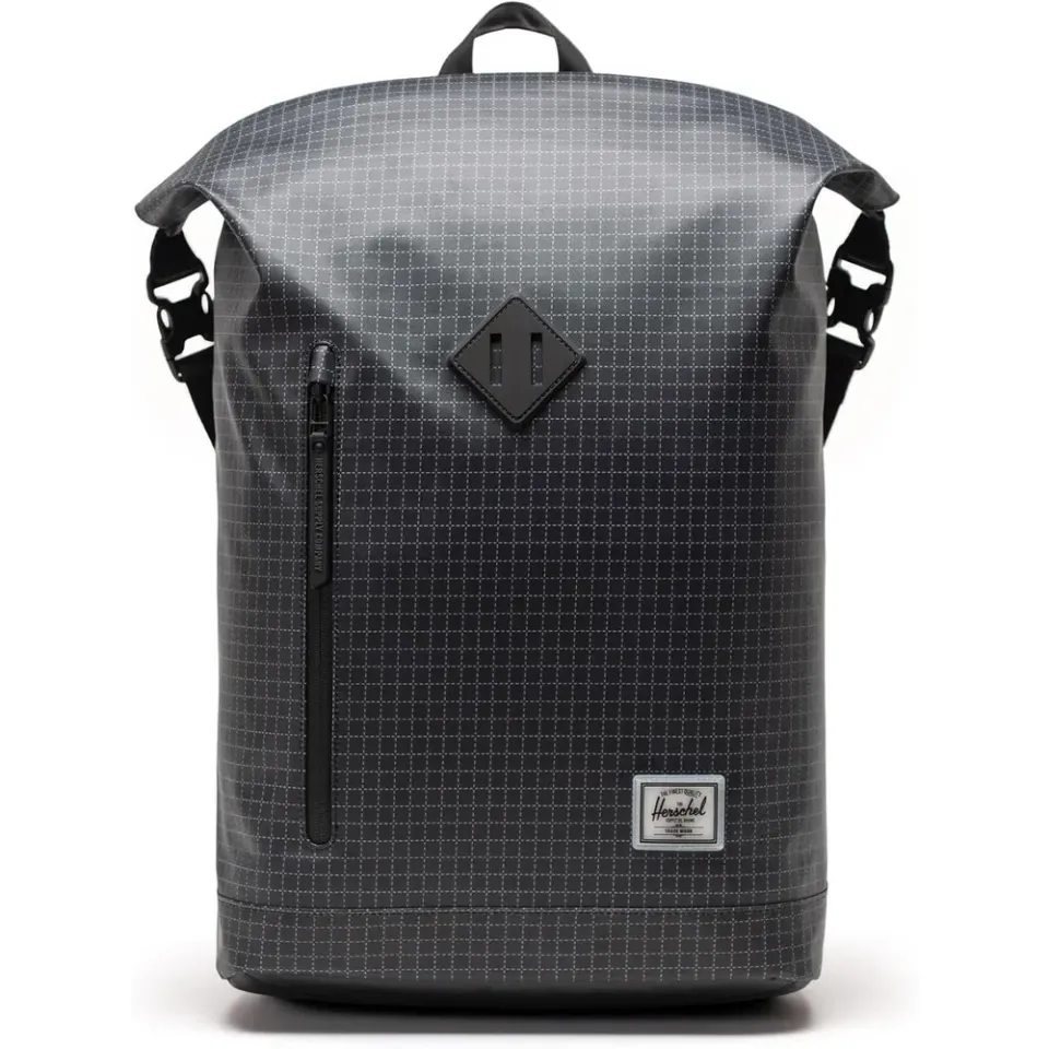 Herschel Roll Top rugzak 23L Grid Black weerbestendig