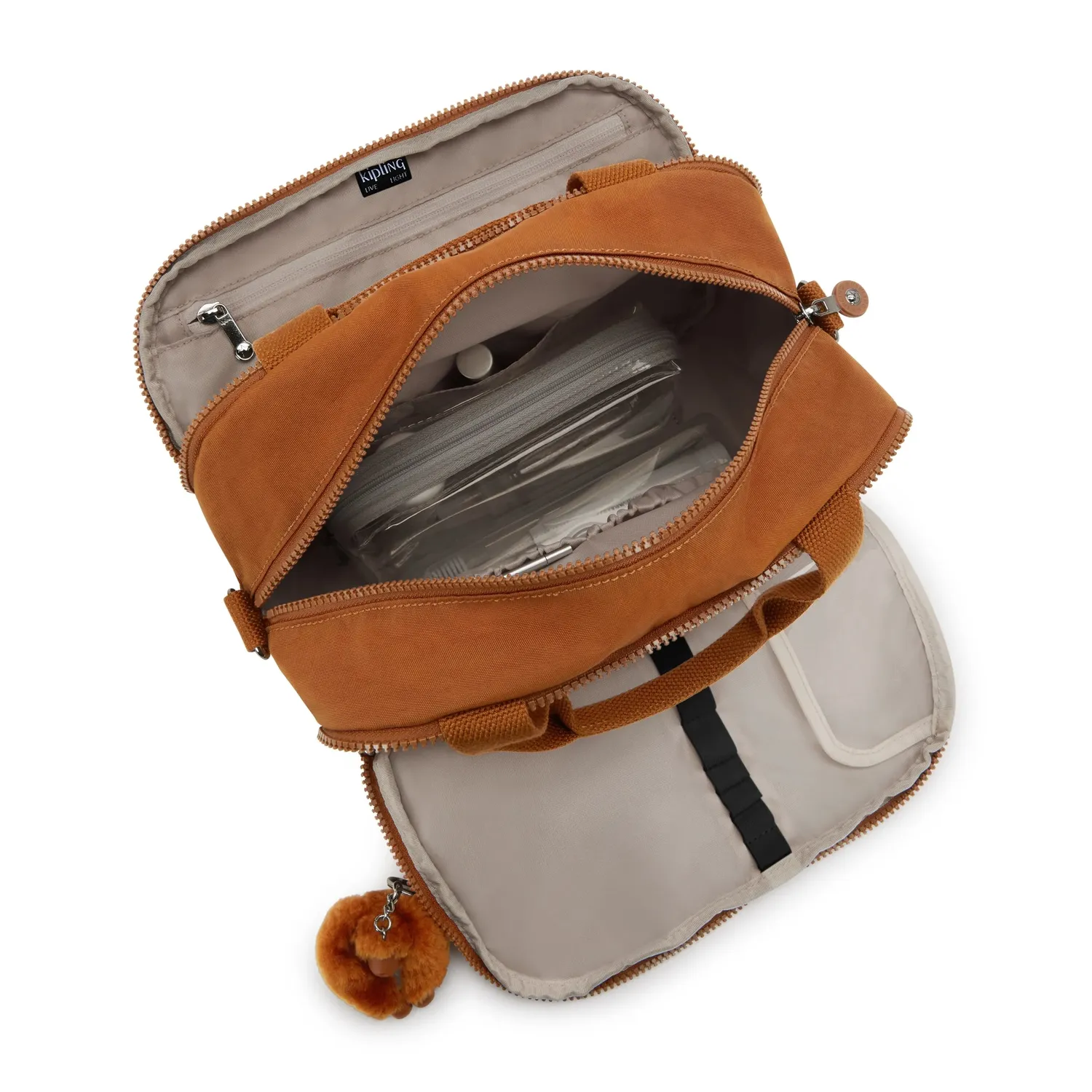 Kipling Beachpalm M toilettas Stylish Mokka Groot 10 vakken