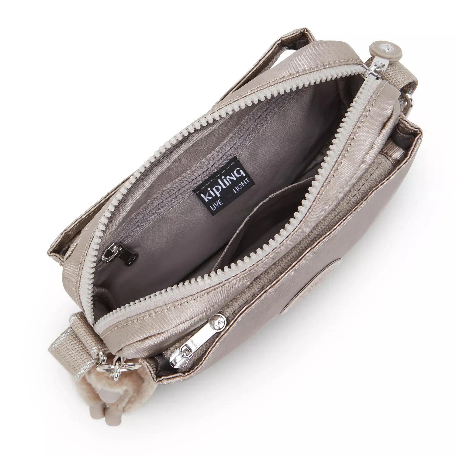 Kipling Abanu crossbodytas klein metallic glow glans
