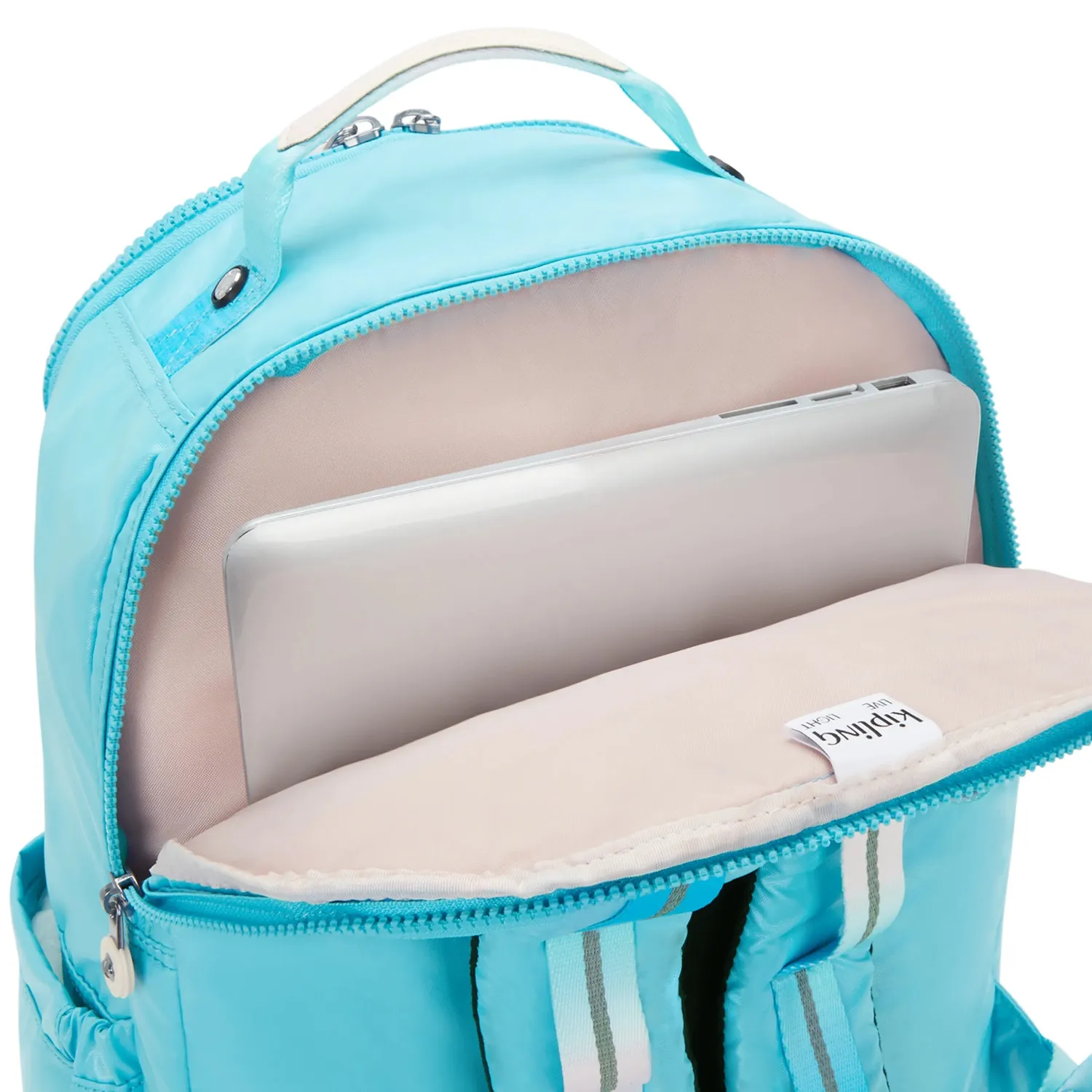 Kipling Seoul College Extra rugzak Sea Blue Metallic Groot 15 inch
