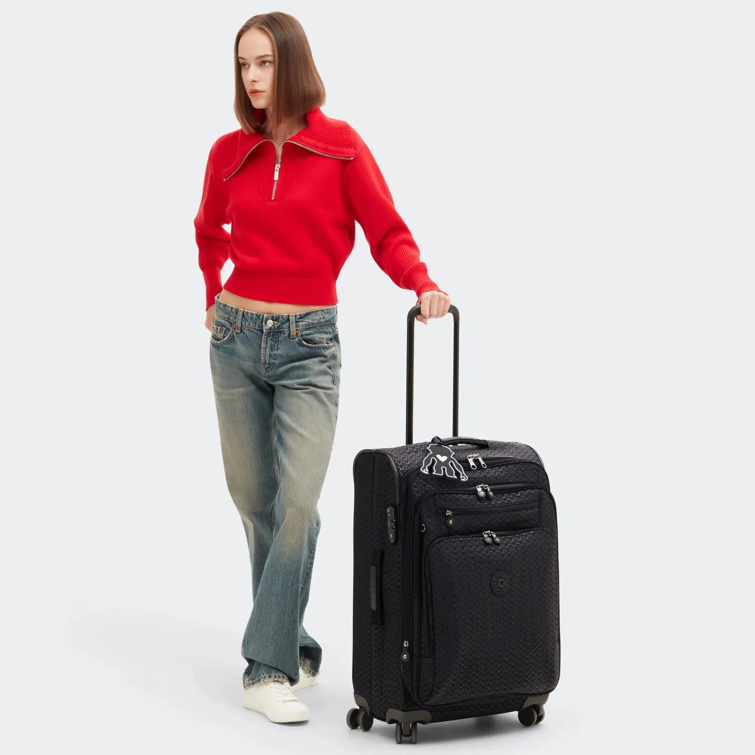 Kipling New Youri Spin M koffer medium Signature Emb