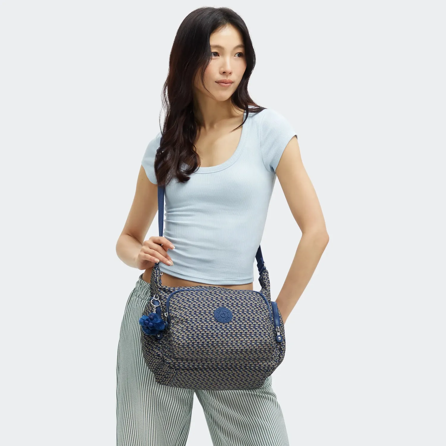 Kipling Gabb crossbodytas Groot Blue on Wire lichtgewicht