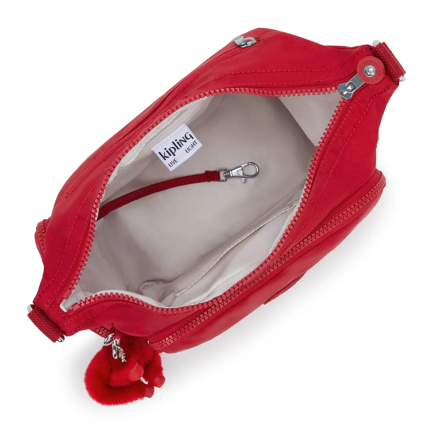 Kipling Gabb S crossbody tas Medium Ruby Red met sleutelkoord
