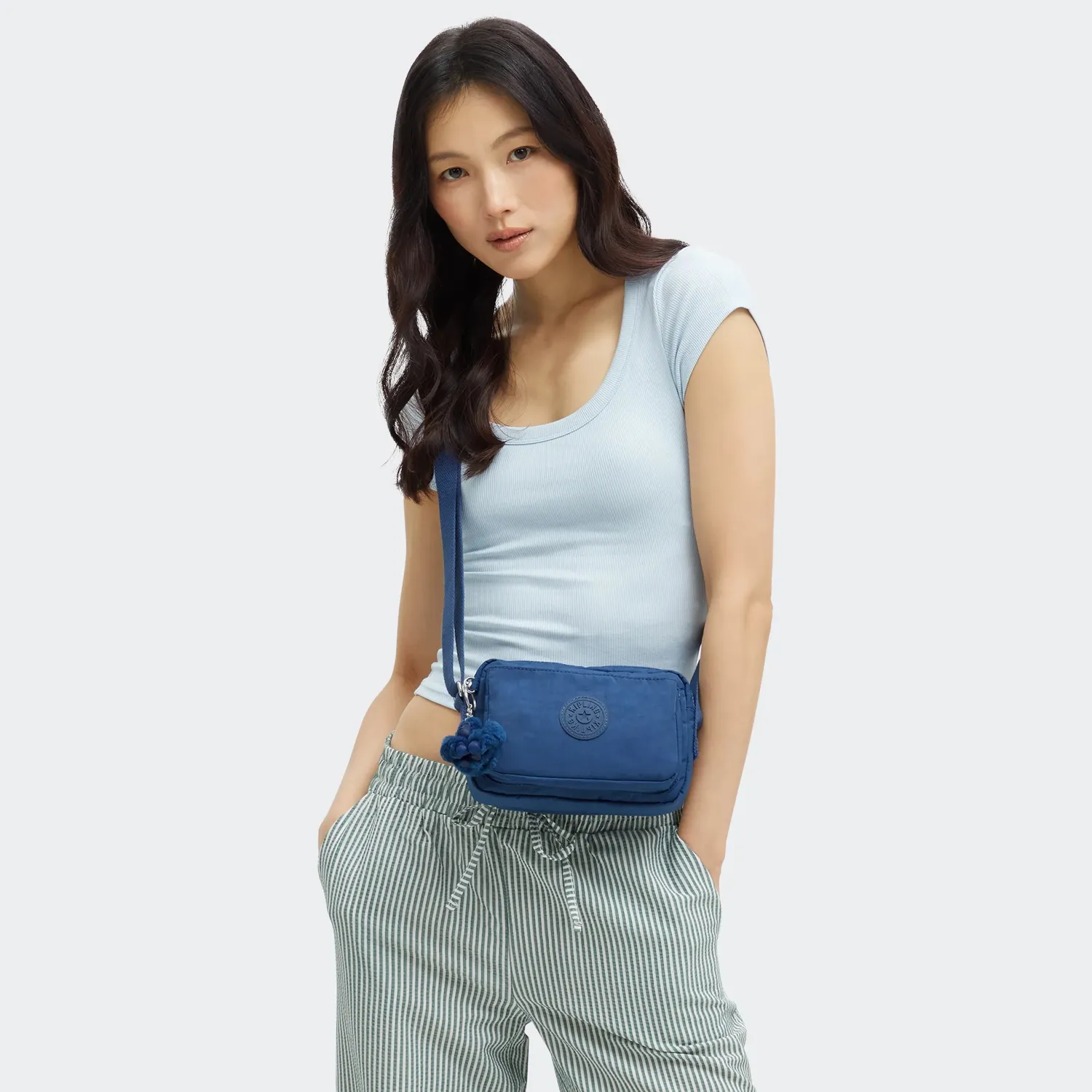 Kipling Abanu Crossbody Tas Klein Casual Blue jeansblauw