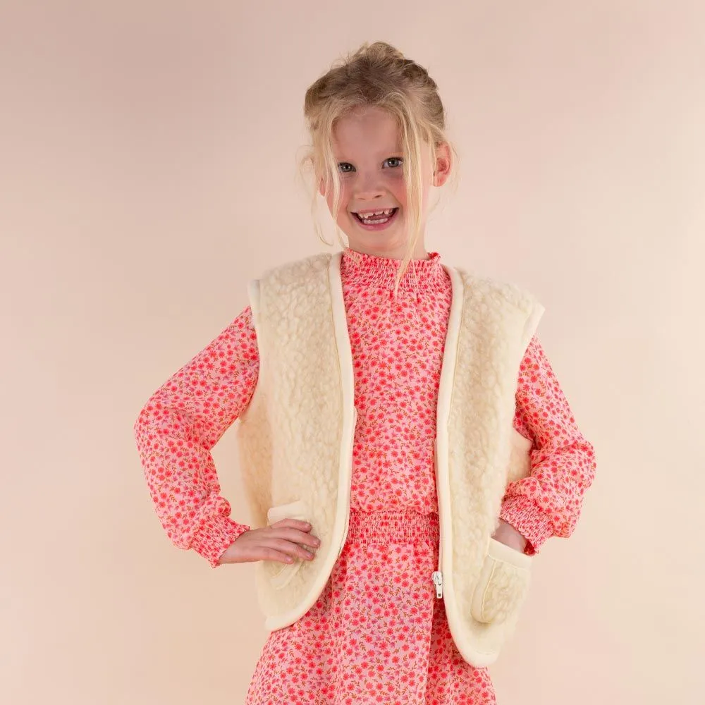 LOVE FOR CHILDRENN Bodywarmer kind beige merinowol