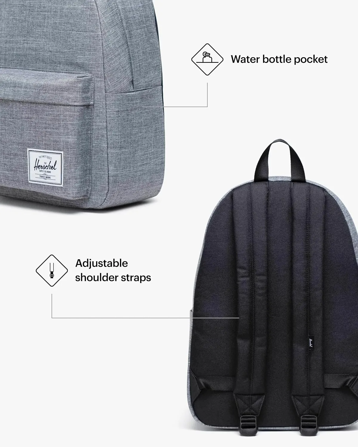Herschel Supply Classic rugzak 20L Raven Crosshatch