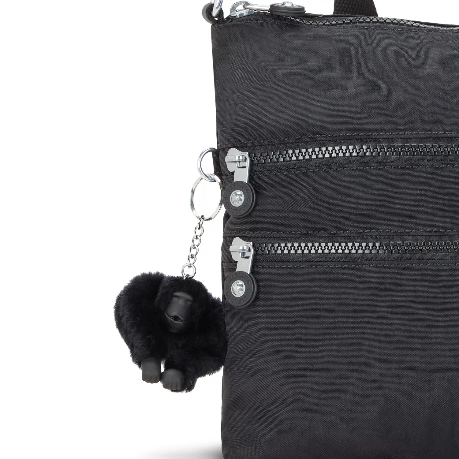 Kipling Alvar Medium schoudertas Black Noir waterafstotend