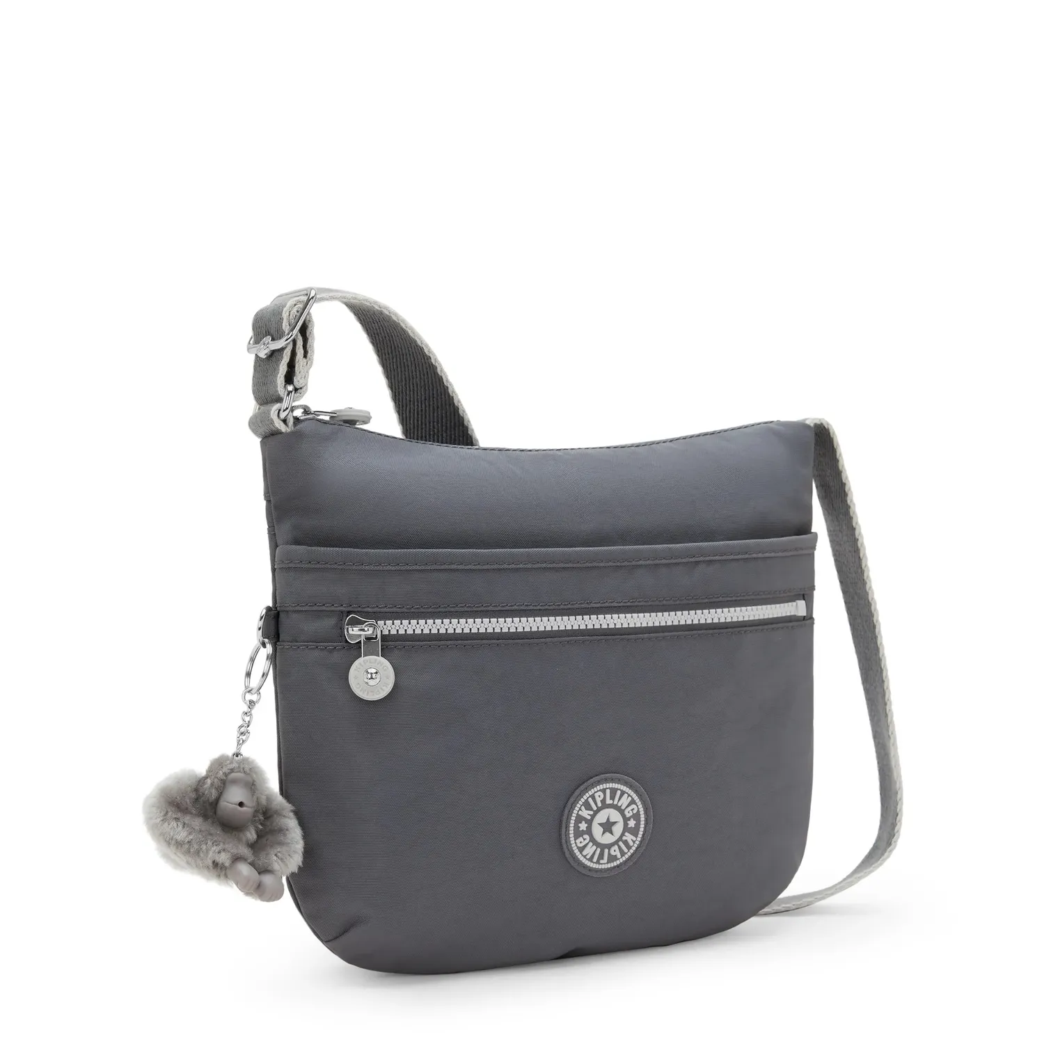 Kipling Arto schoudertas Medium Moonlit Grey licht
