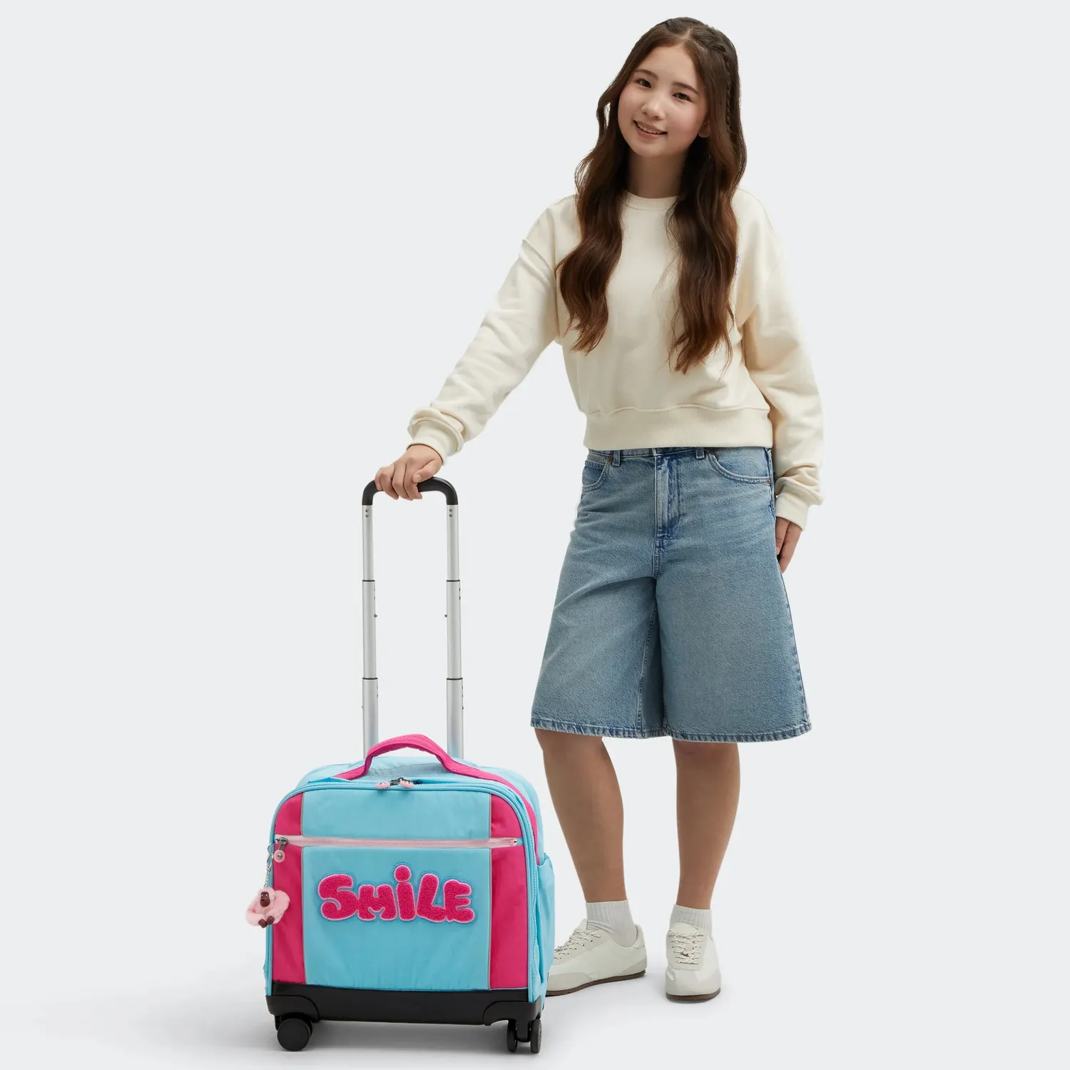 Kipling New Storia trolley Smile Blue Groot 4 wielen