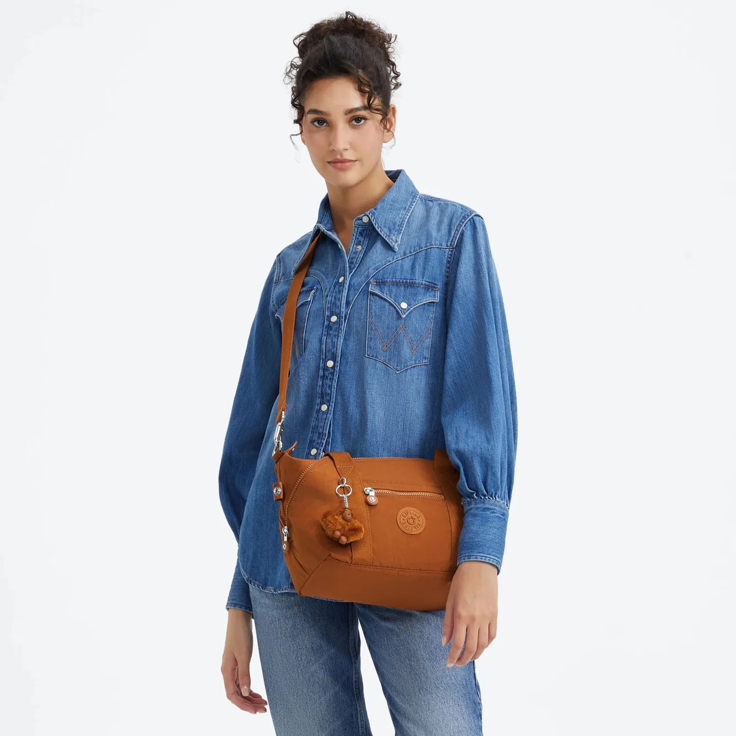 Kipling Art Mini schoudertasje Stylish Mokka klein licht