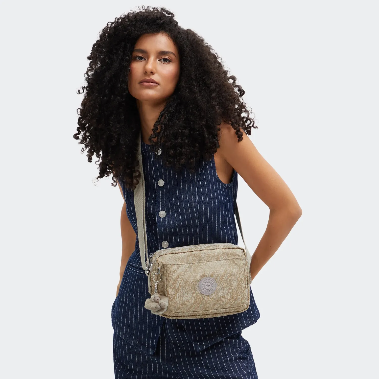 Kipling Abanu M crossbody tas Brush of Gold – 2 vakken