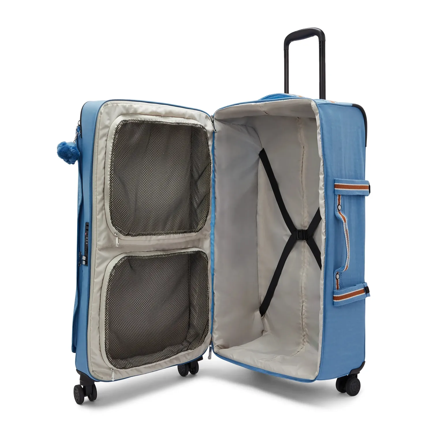 Kipling Spontaneous L koffer Groot Vintage Blue 4 wielen