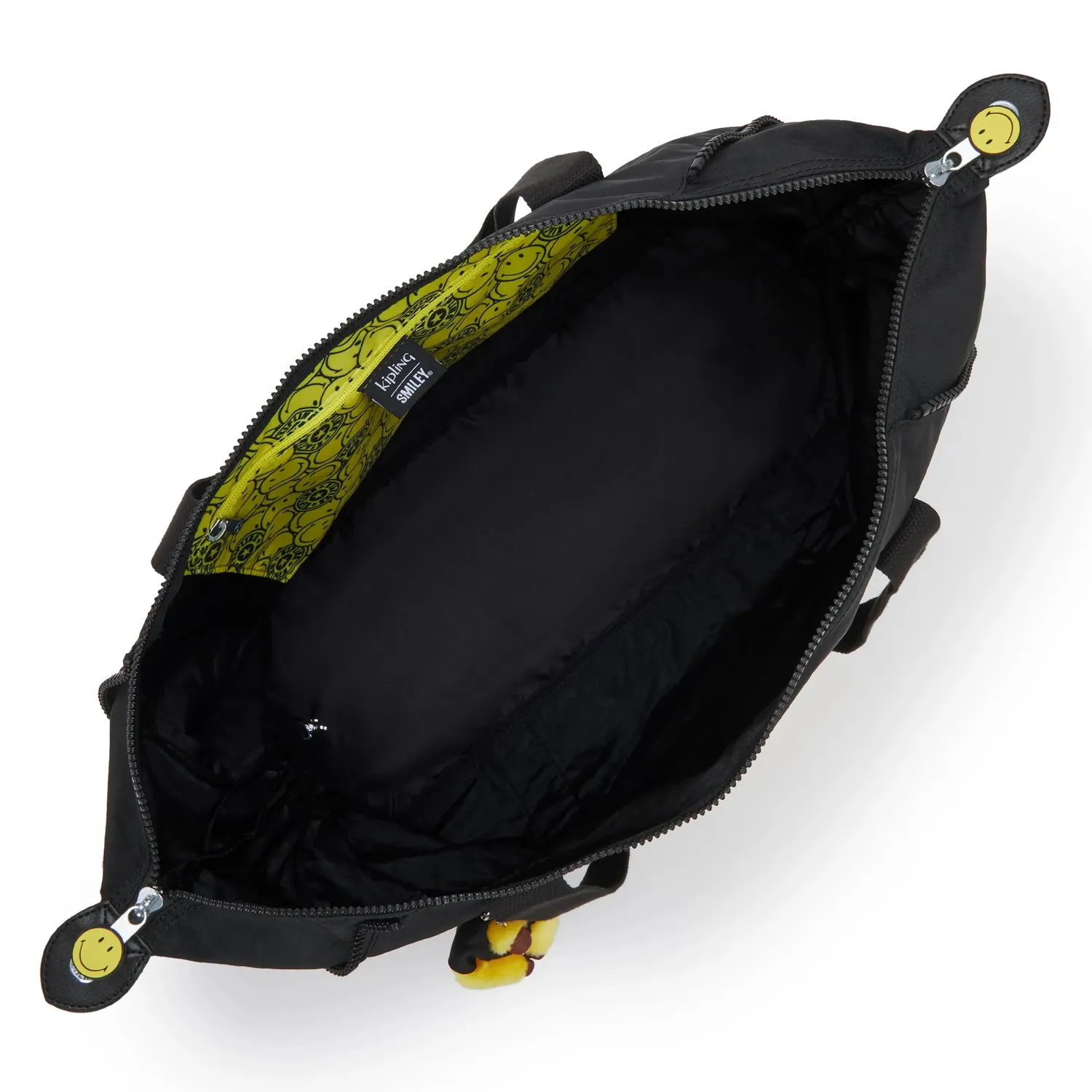 Kipling Art M draagtas Yellow Fun Black groot Smiley