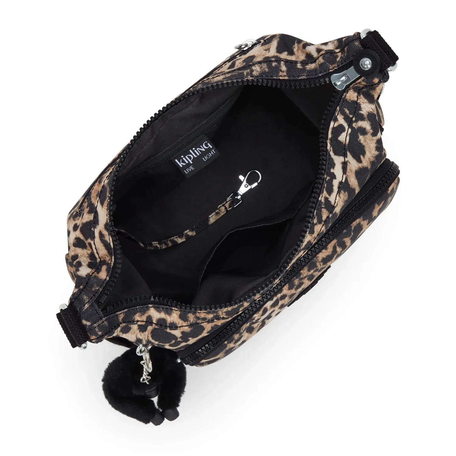 Kipling Gabb S crossbodytas Medium Wild Leopard met ritsvakken
