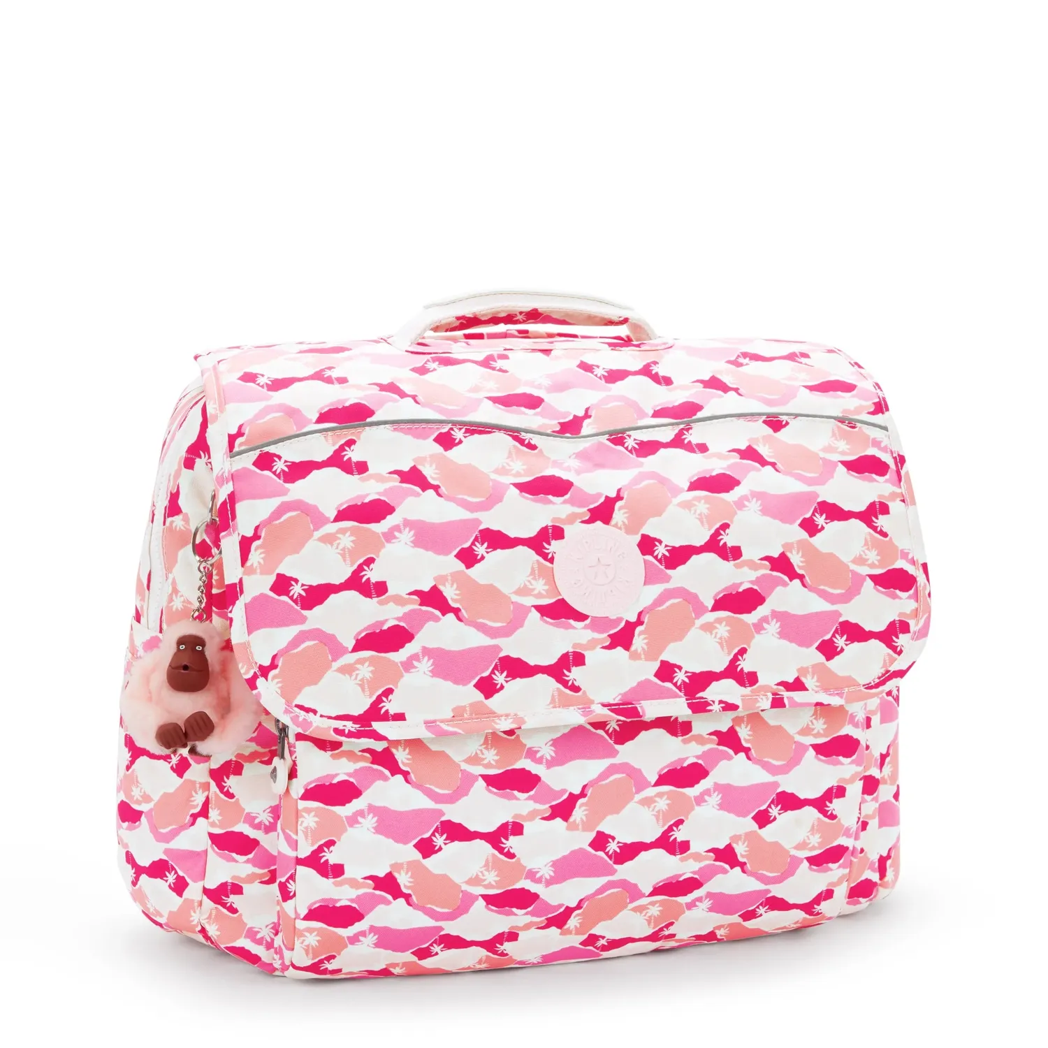 Kipling Codie L schooltas Pink Palm groot flessenhouders