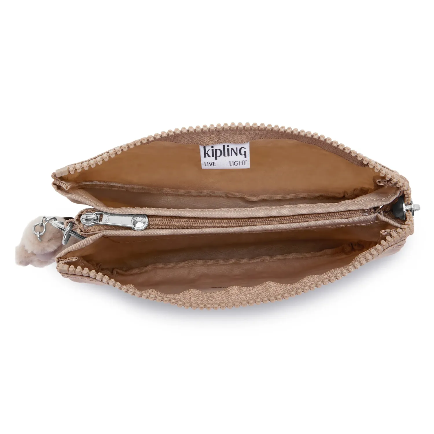 Kipling Creativity L etui Groot Tan Beige beige vakken