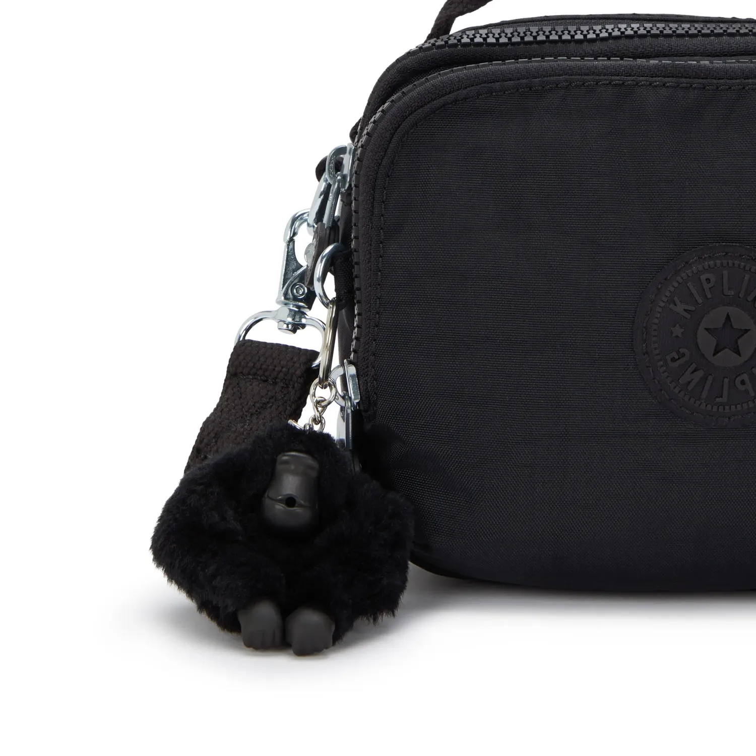 Kipling Cahir crossbody Black Noir klein met ritsvakken