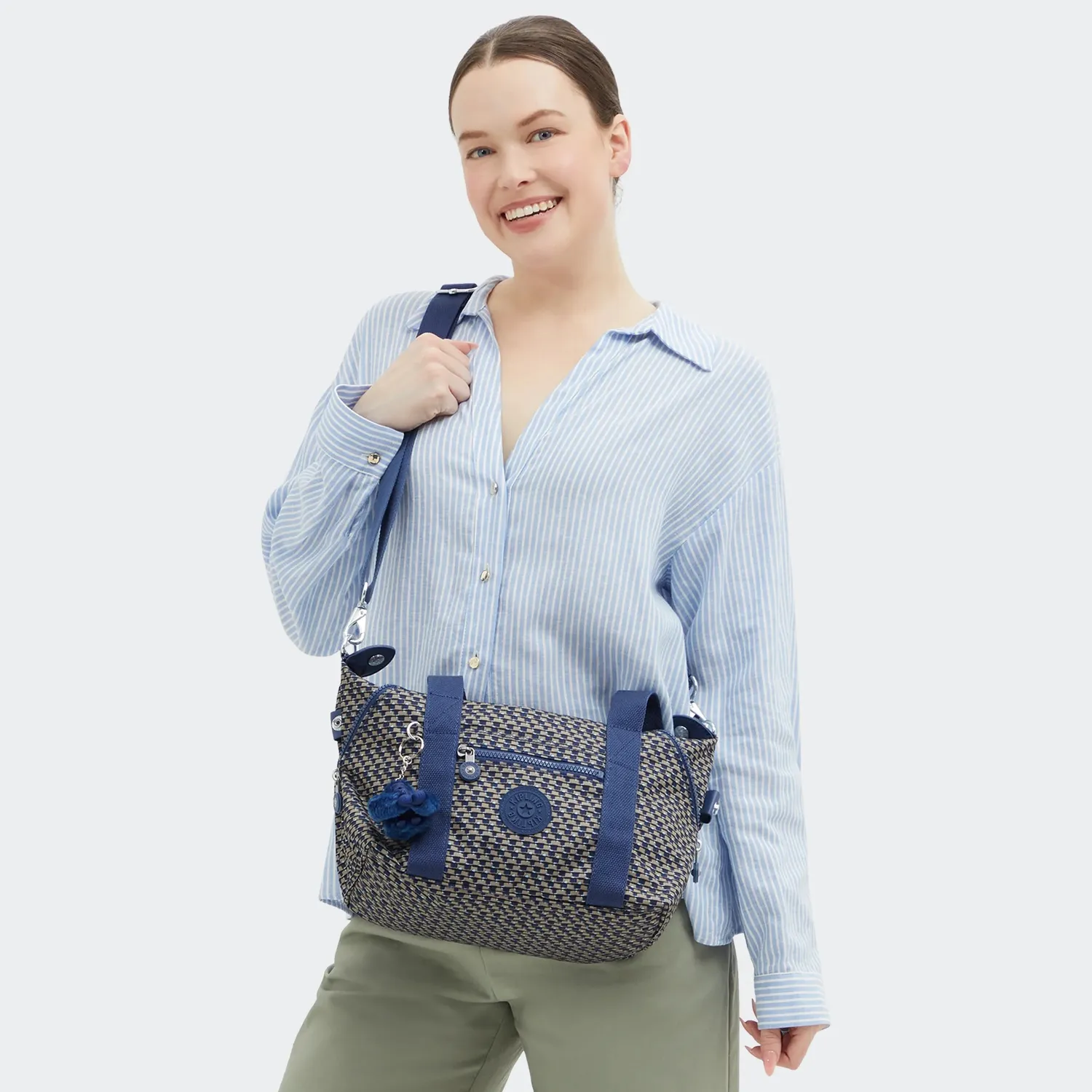 Kipling Art Mini schoudertas Blue on Wire klein verstelbaar