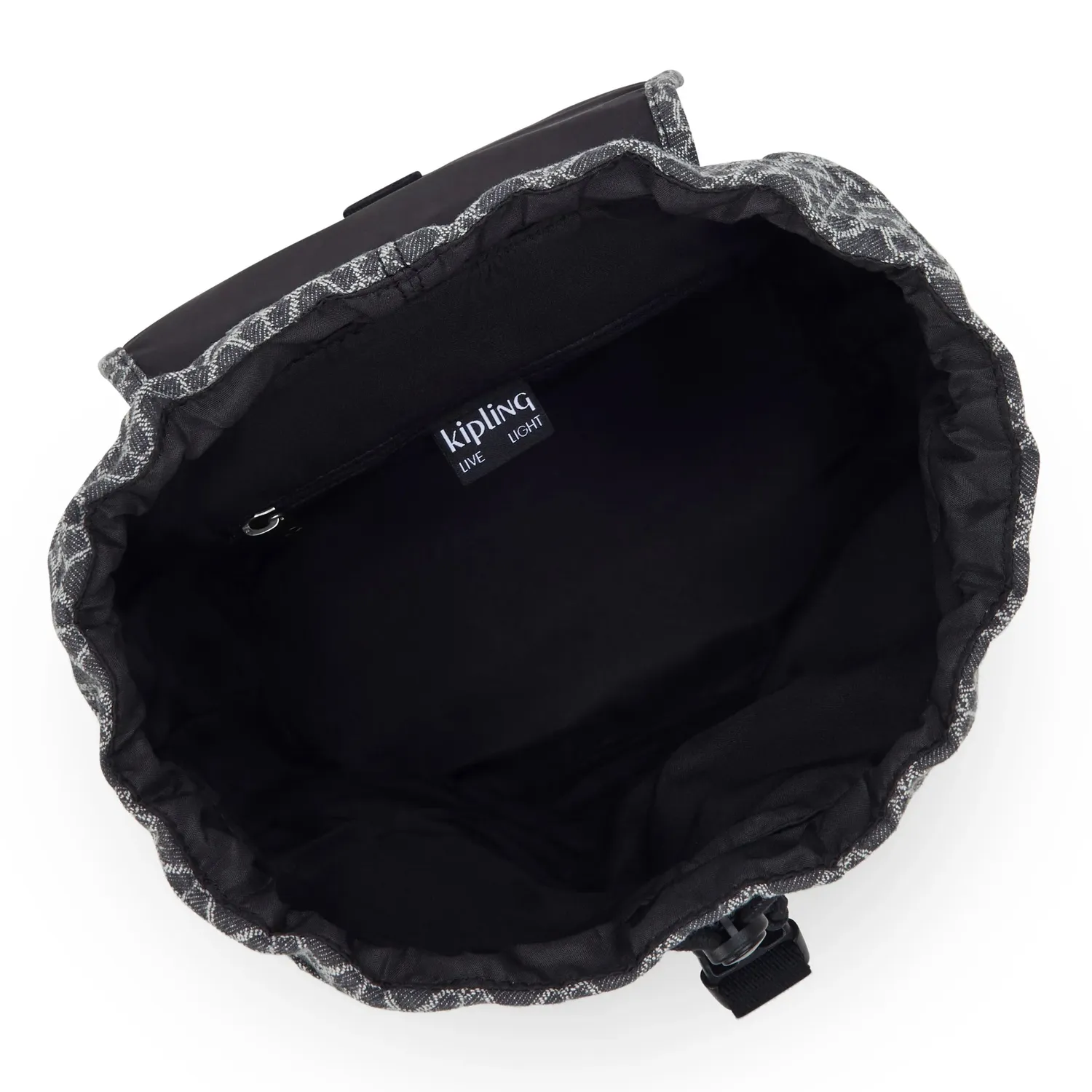 Kipling Anto S rugzak Grey Denim Jacquard klein