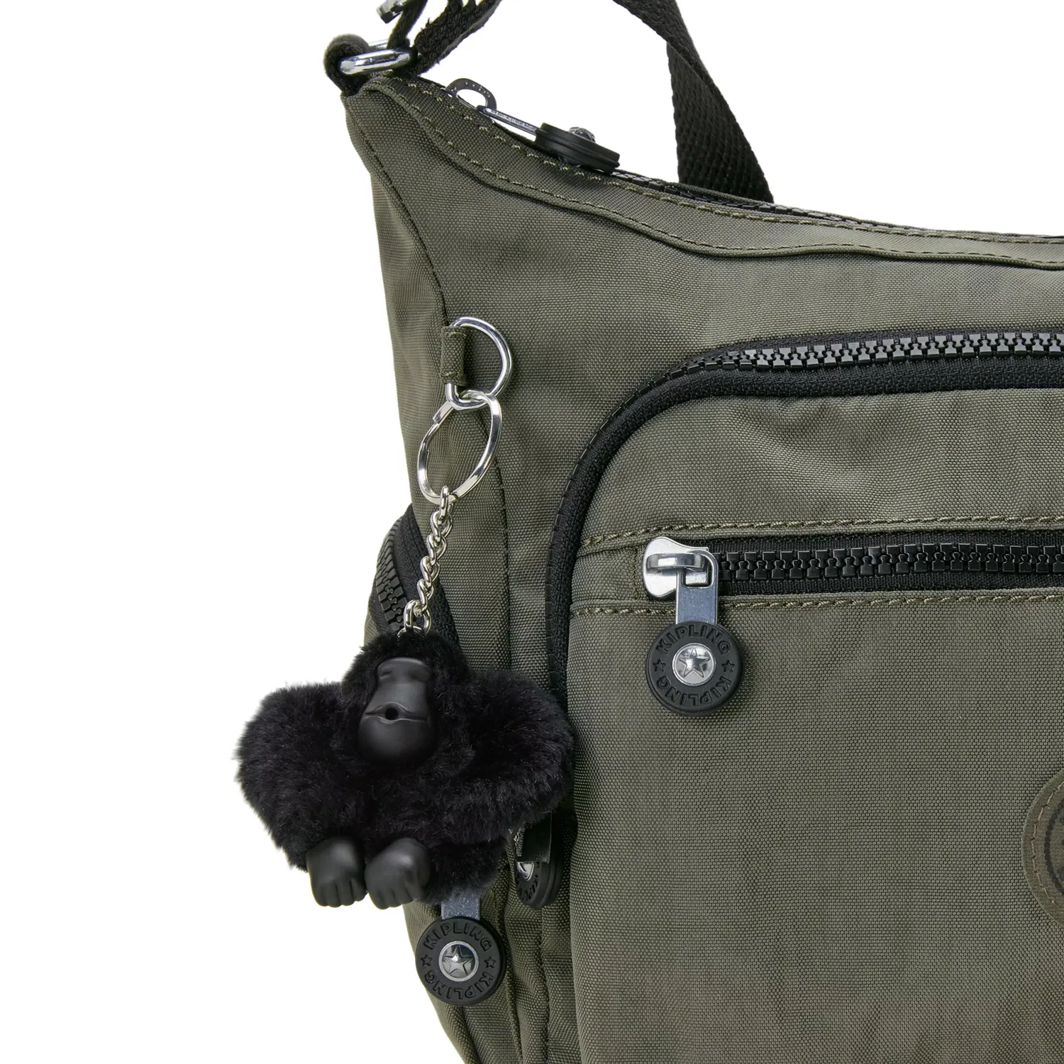 Kipling Gabbie S crossbody tas Green Moss Klein met vakken