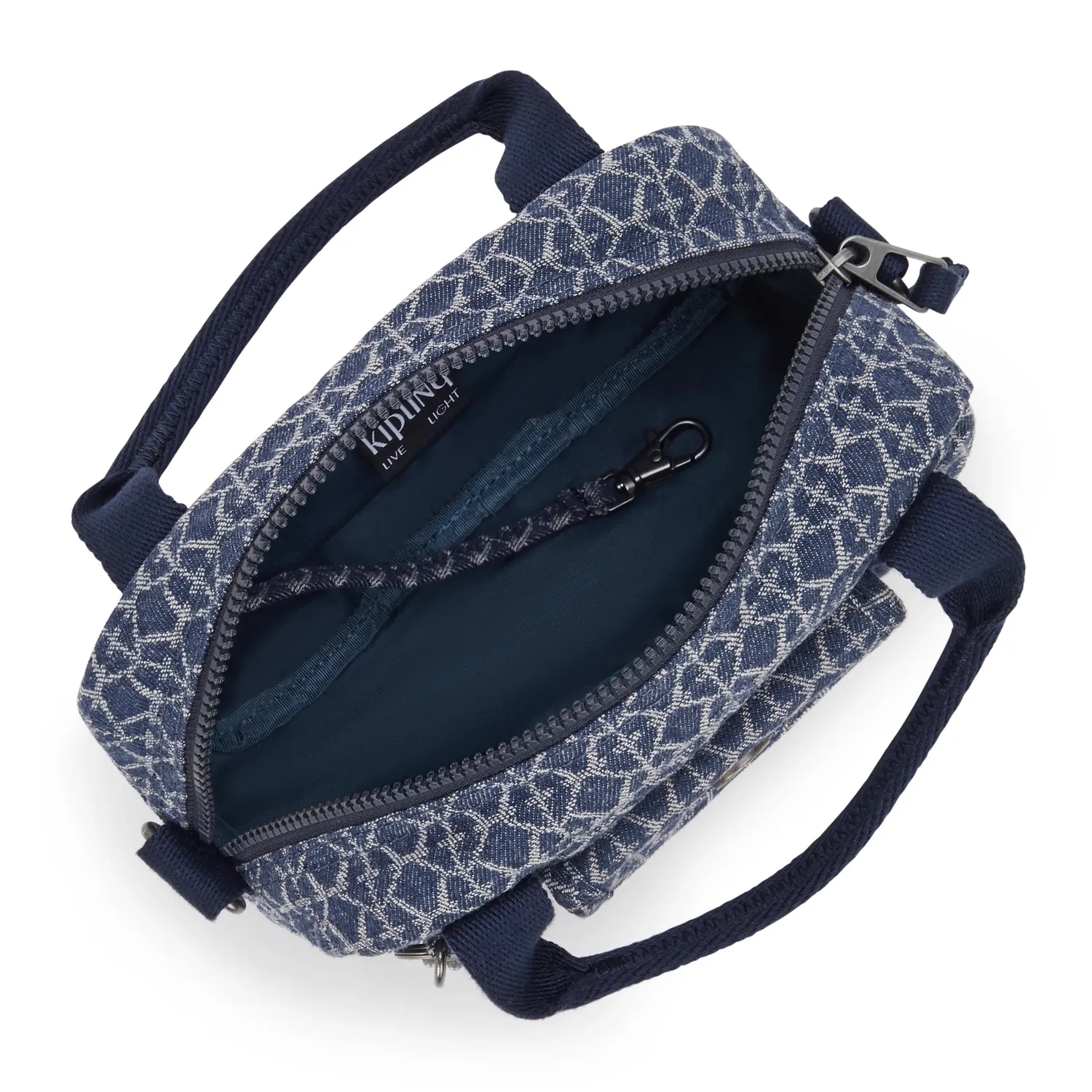 Kipling Kazia schoudertas Klein Signature Denim licht