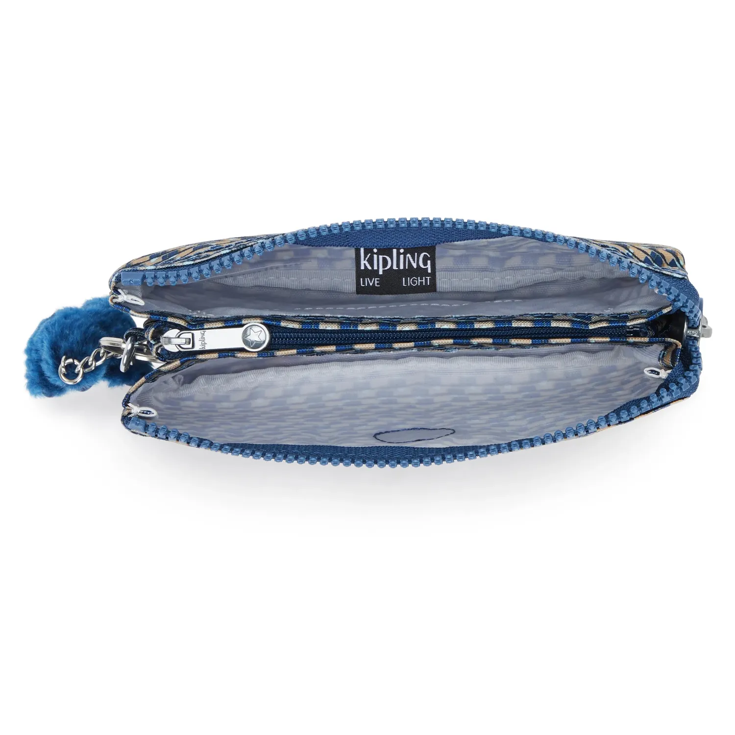 Kipling Creativity L tasje Blue on Wire groot nylon