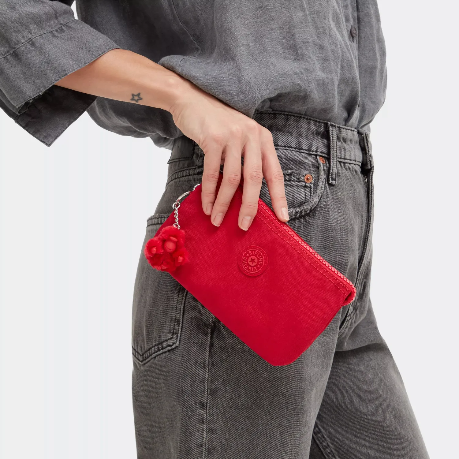 Kipling Creativity L etui Groot Red Rouge waterafstotend
