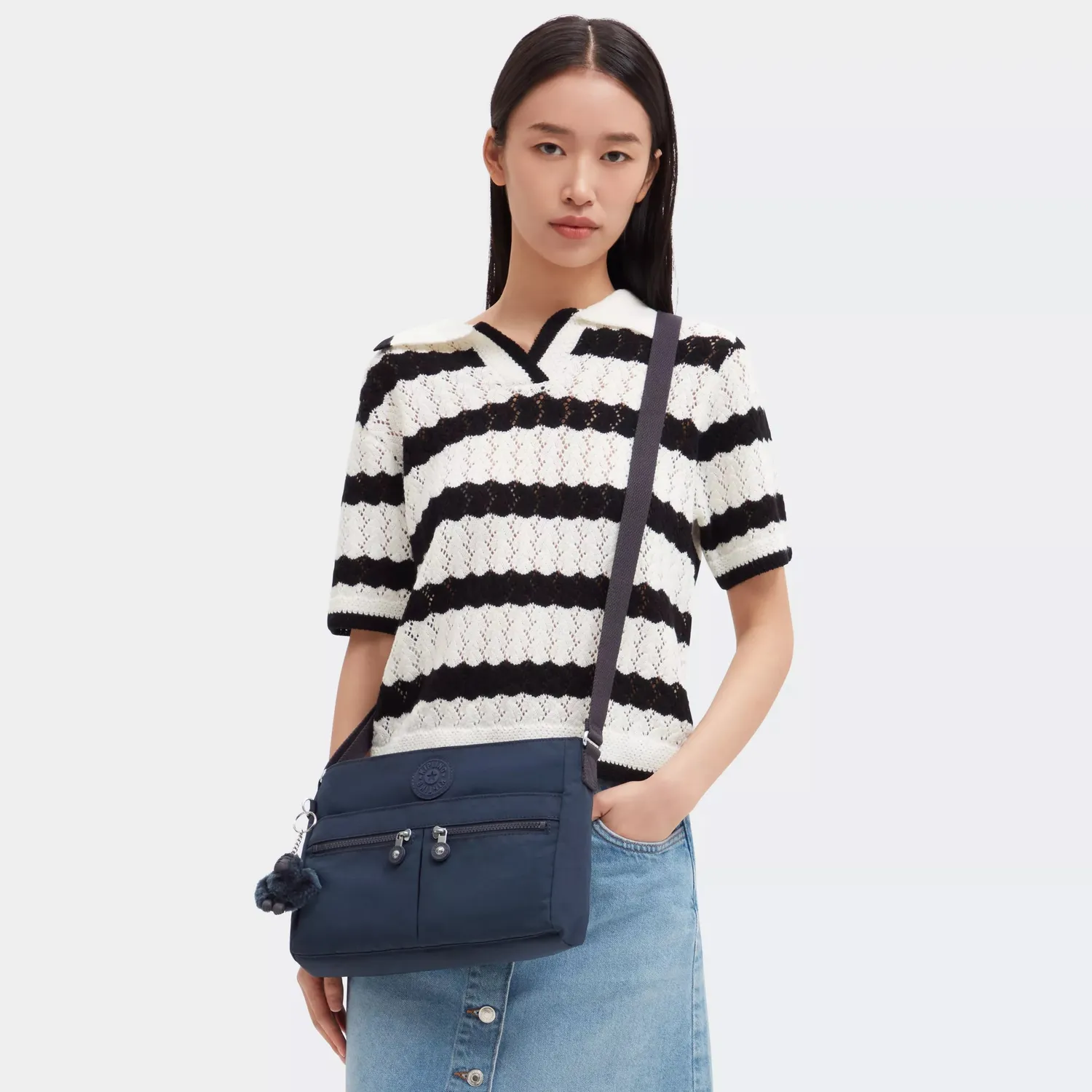 Kipling New Angie schoudertas Blue Bleu 2 klein waterafstotend
