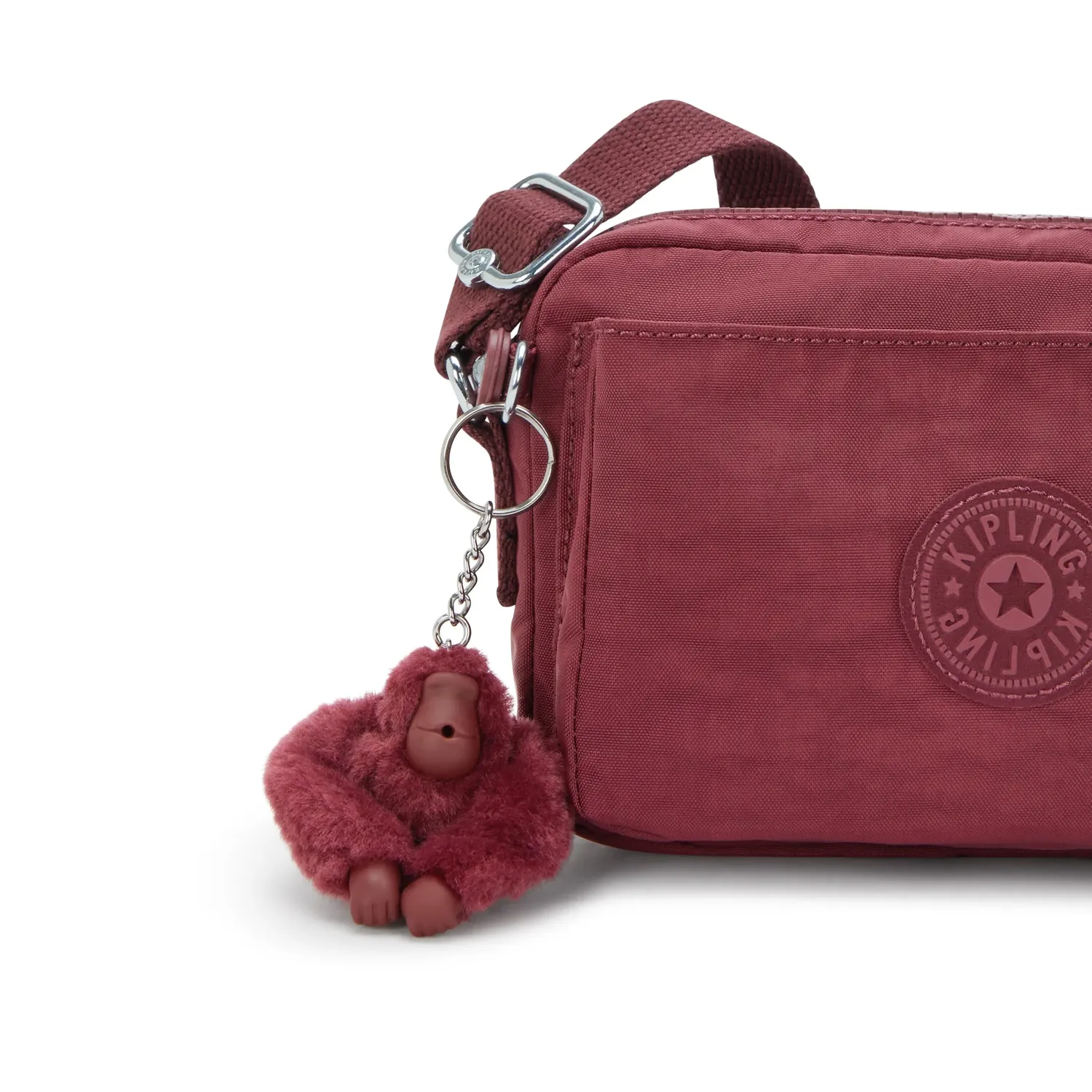 Kipling Abanu crossbody tas klein Lounge Wine met D-ring