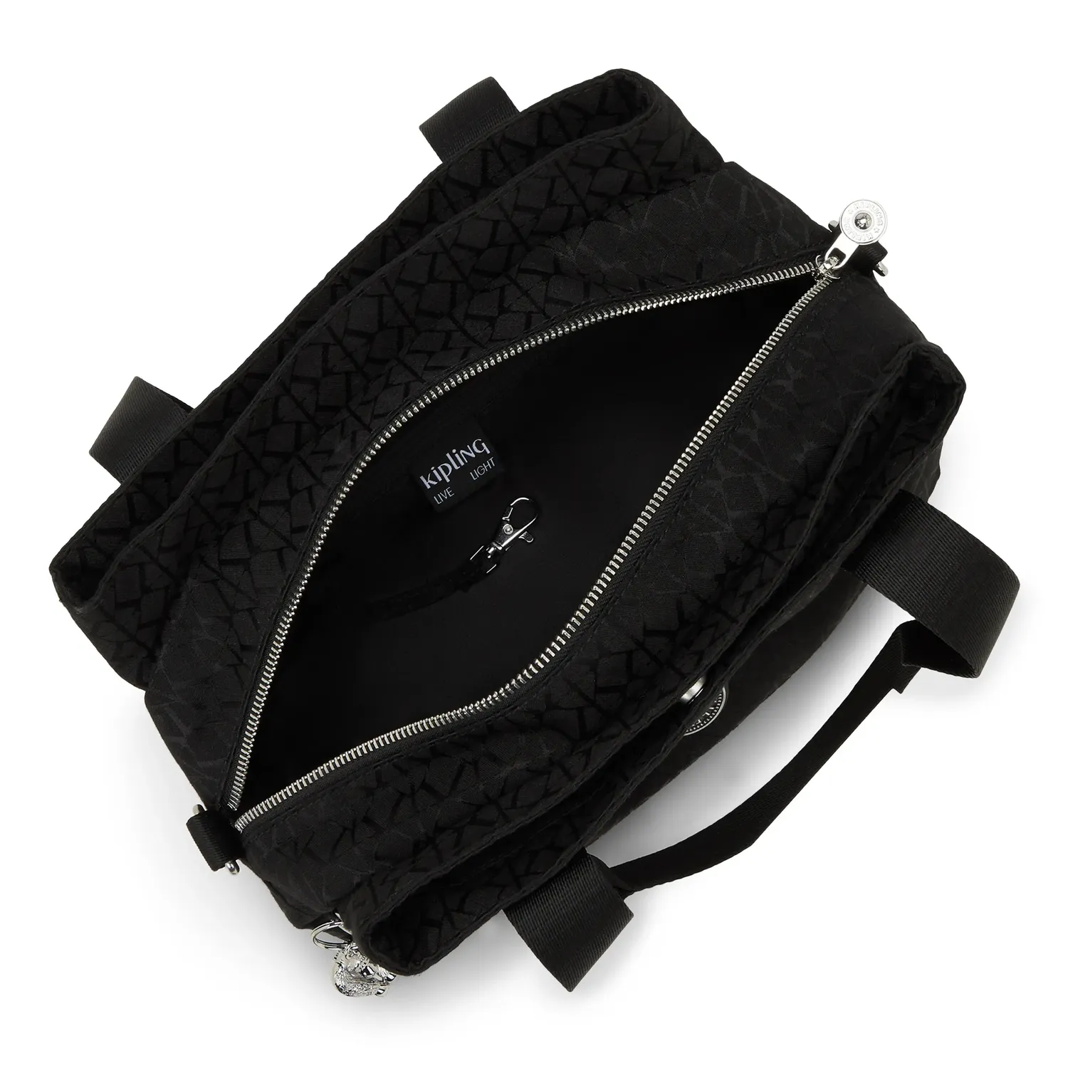 Kipling Elysiana schoudertas noir sign jq medium 3-vaks