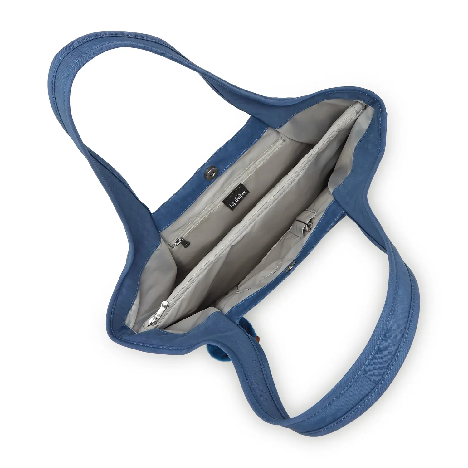 Kipling Carmela schoudertas Delicate Blue groot ruim