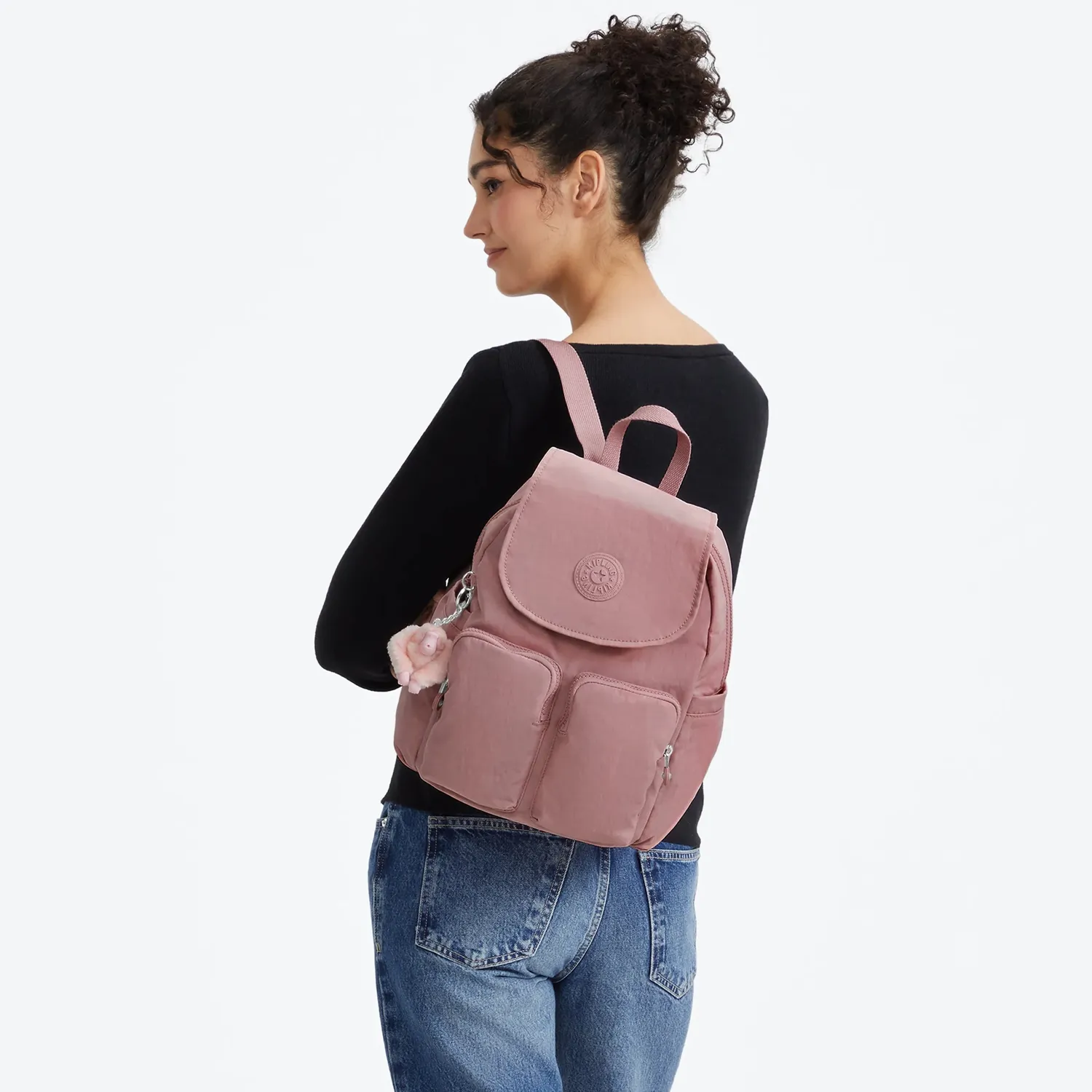 Kipling City Pocket S rugzak Smoky Blush Klein klepvak