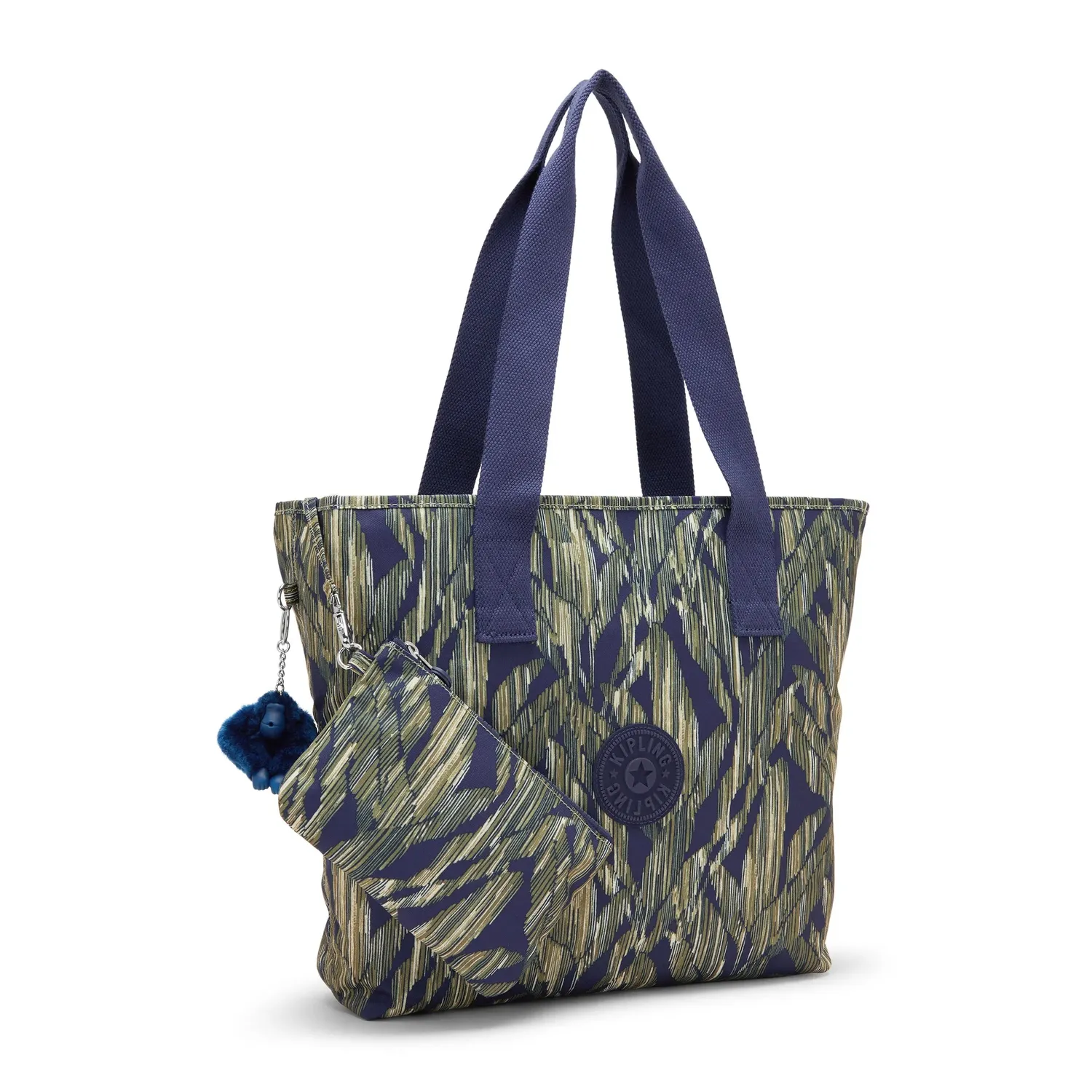 Kipling Anina shopper Striped Grasses medium met buideltasje