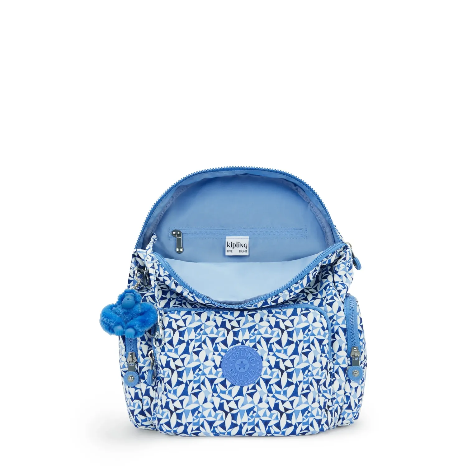 Kipling City Zip S rugzak Crazy Leaves klein met sleutelkoord