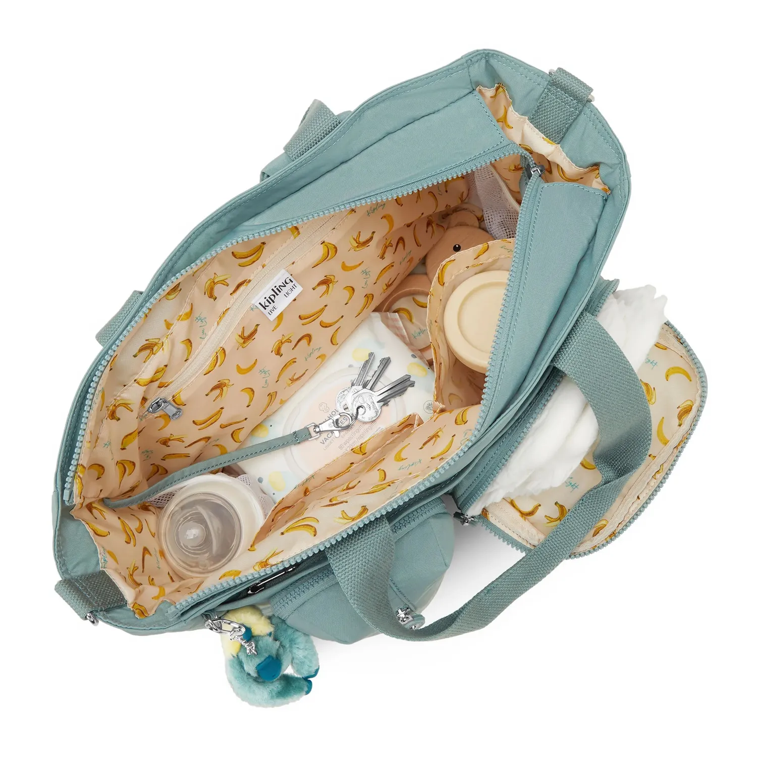 Kipling Babygear babytas Medium Tiny Green Air met matje