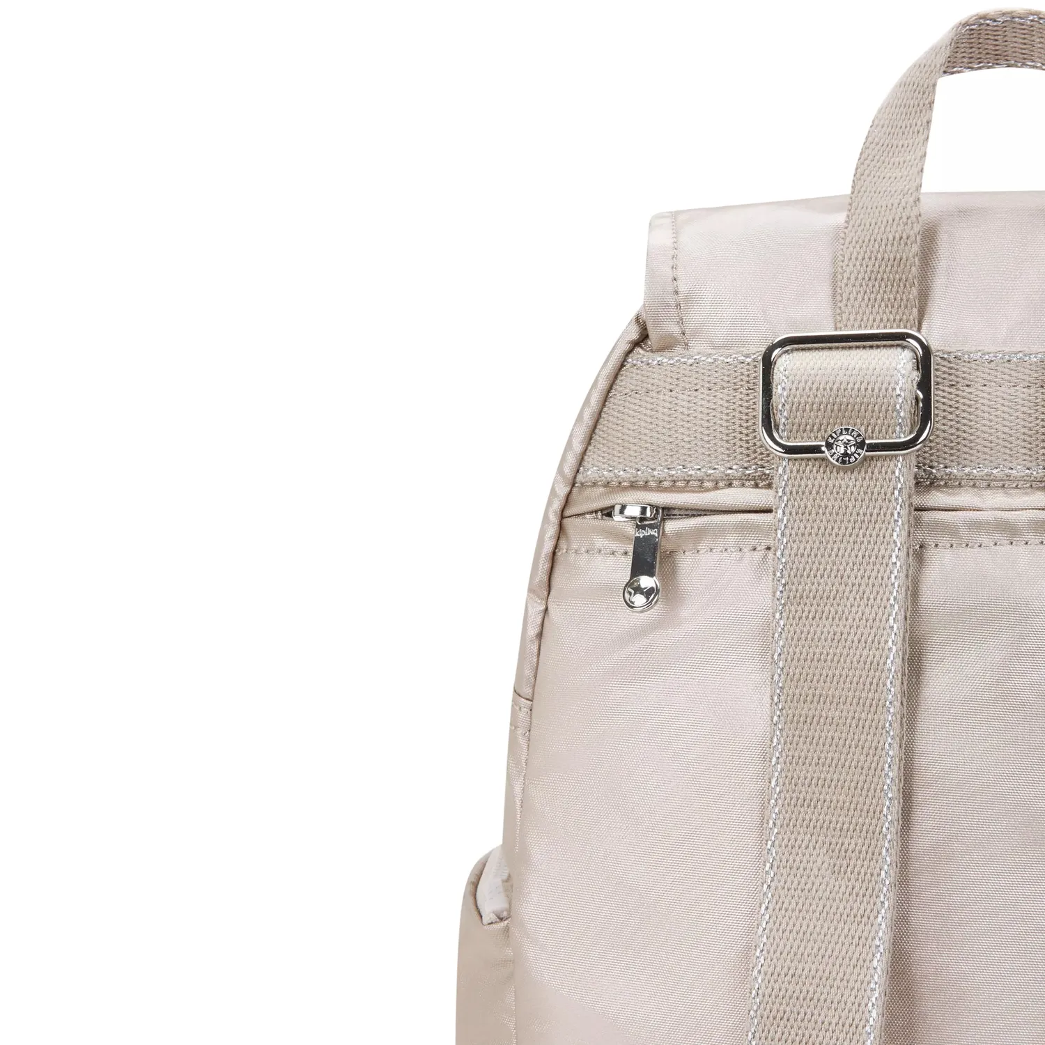 Kipling City Zip S rugzak Metallic Glow klein glanzend