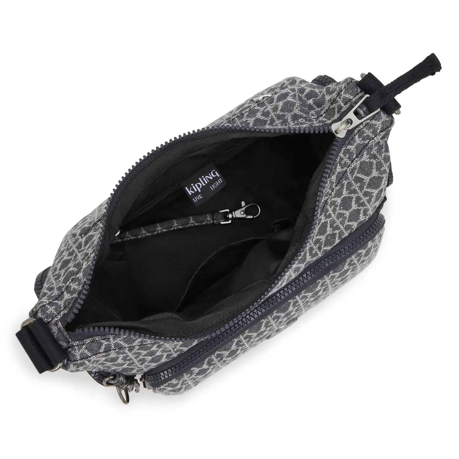 Kipling Gabb S crossbodytas Medium Grey Denim Jacquard vakken