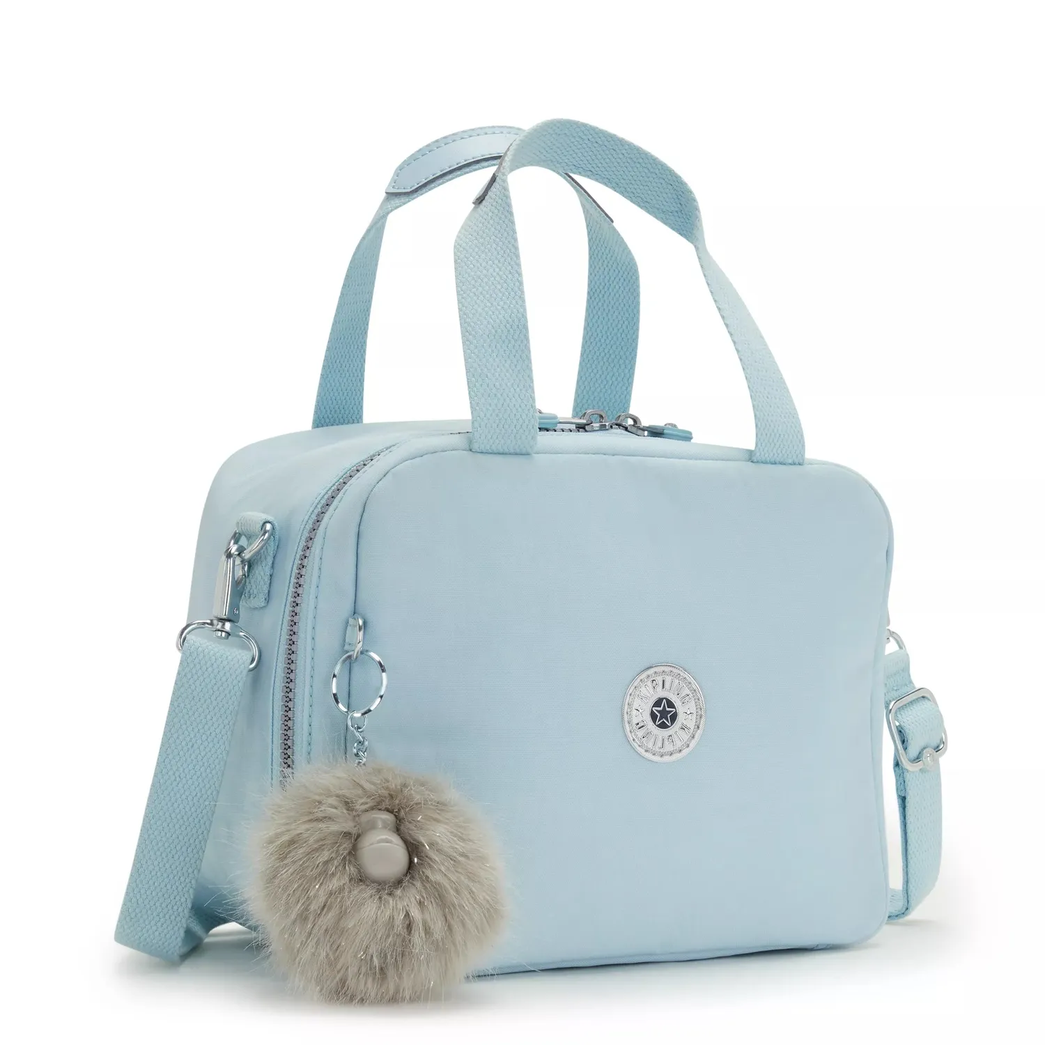 Kipling Miyo lunchtas Groot Bridal Blue geïsoleerd
