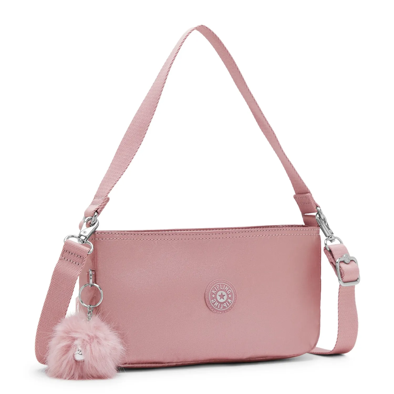 Kipling Jamari schoudertas Pink Rose Metallic klein crossbody