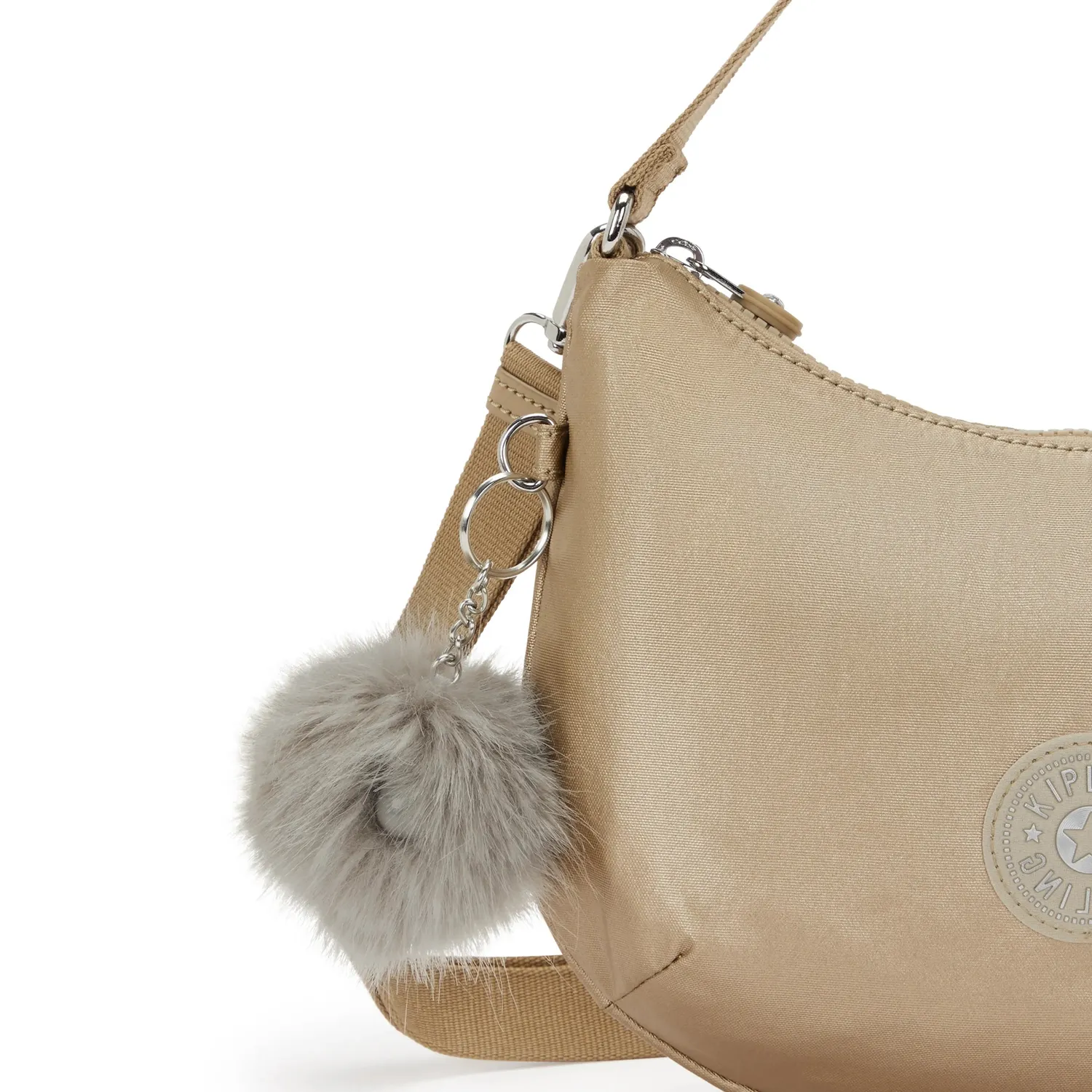 Kipling Amani schoudertas Echoey Gold klein metallic