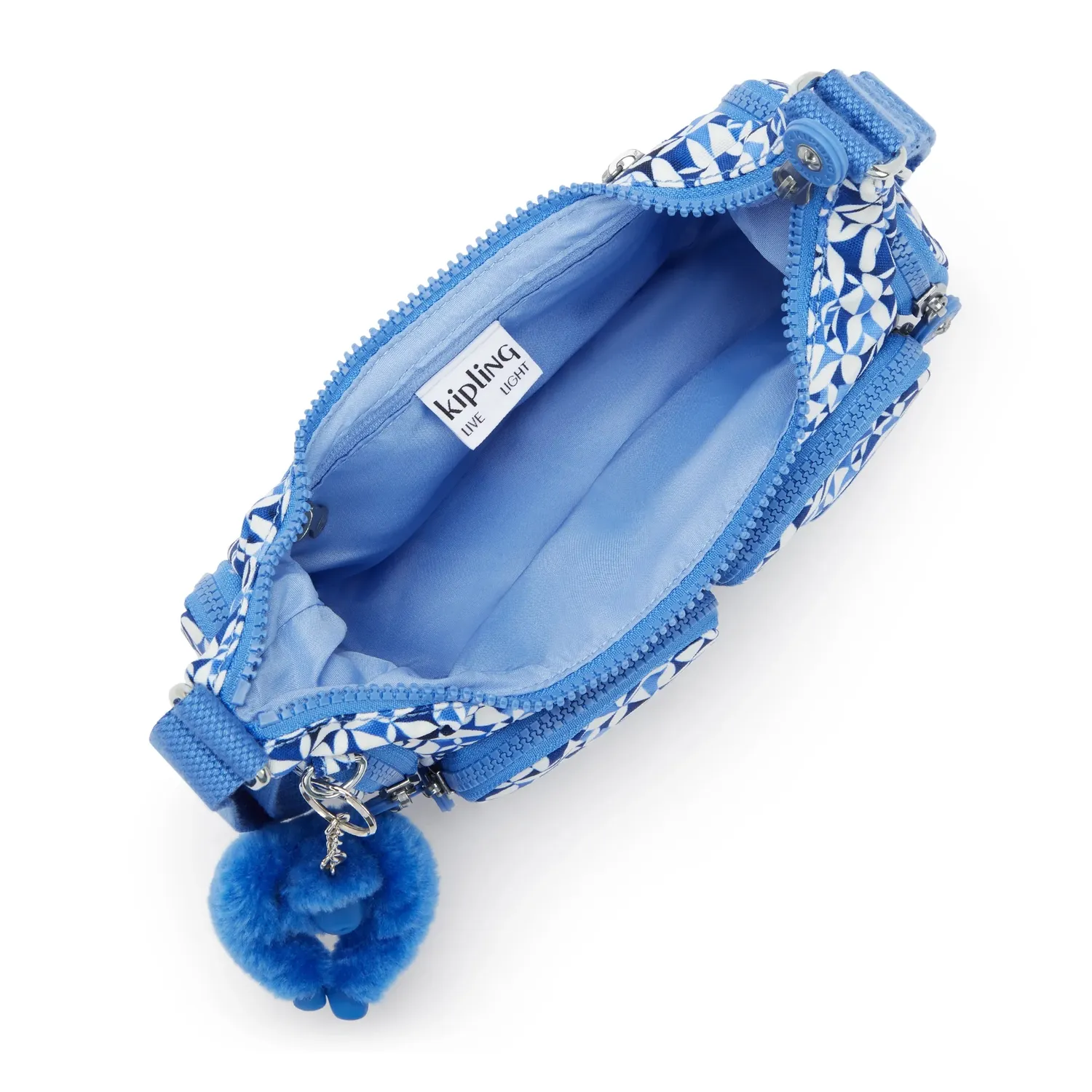 Kipling Rikka Mini crossbodytas Crazy Leaves klein met ritsvakken