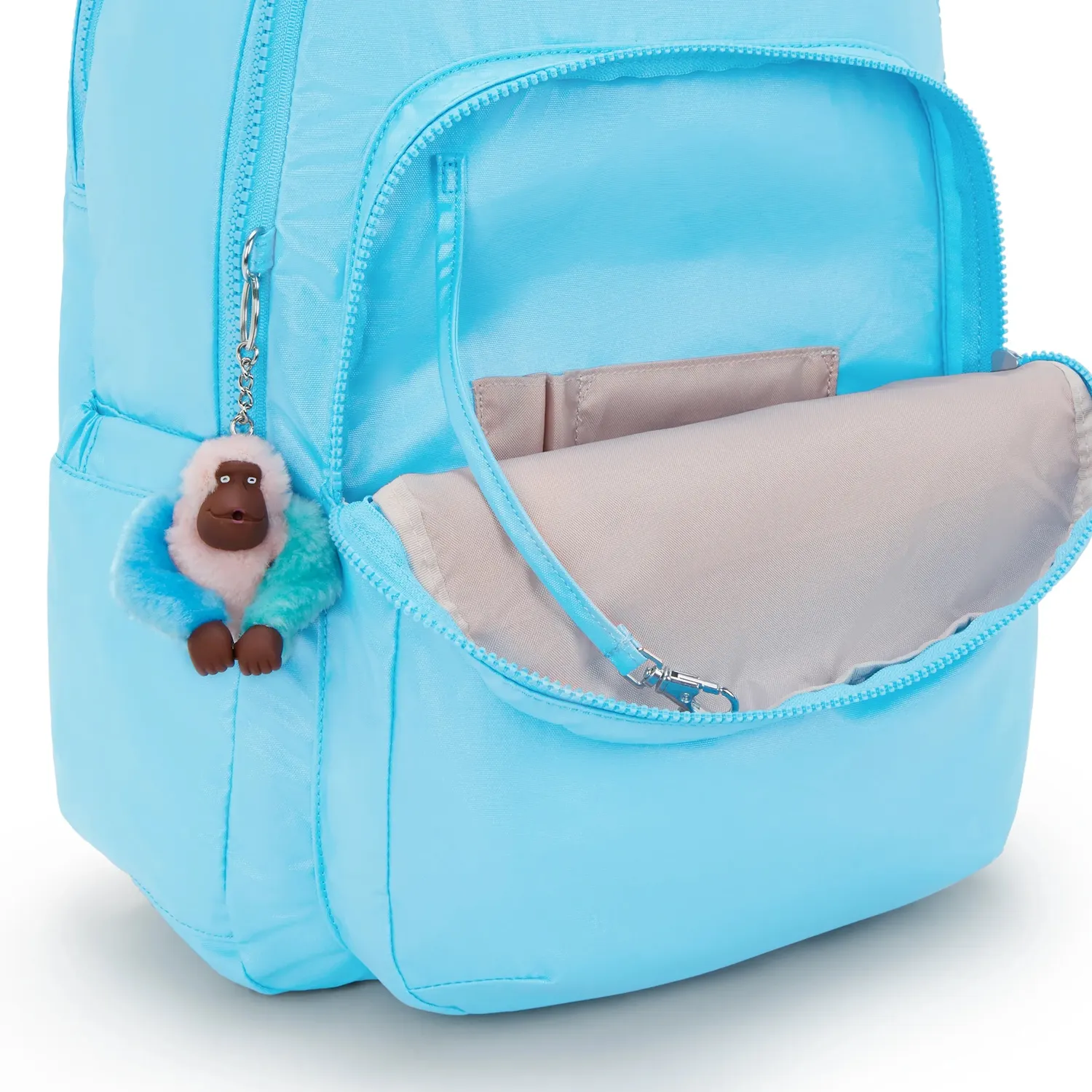 Kipling Seoul Lap rugzak Sea Blue Metallic groot 15 inch