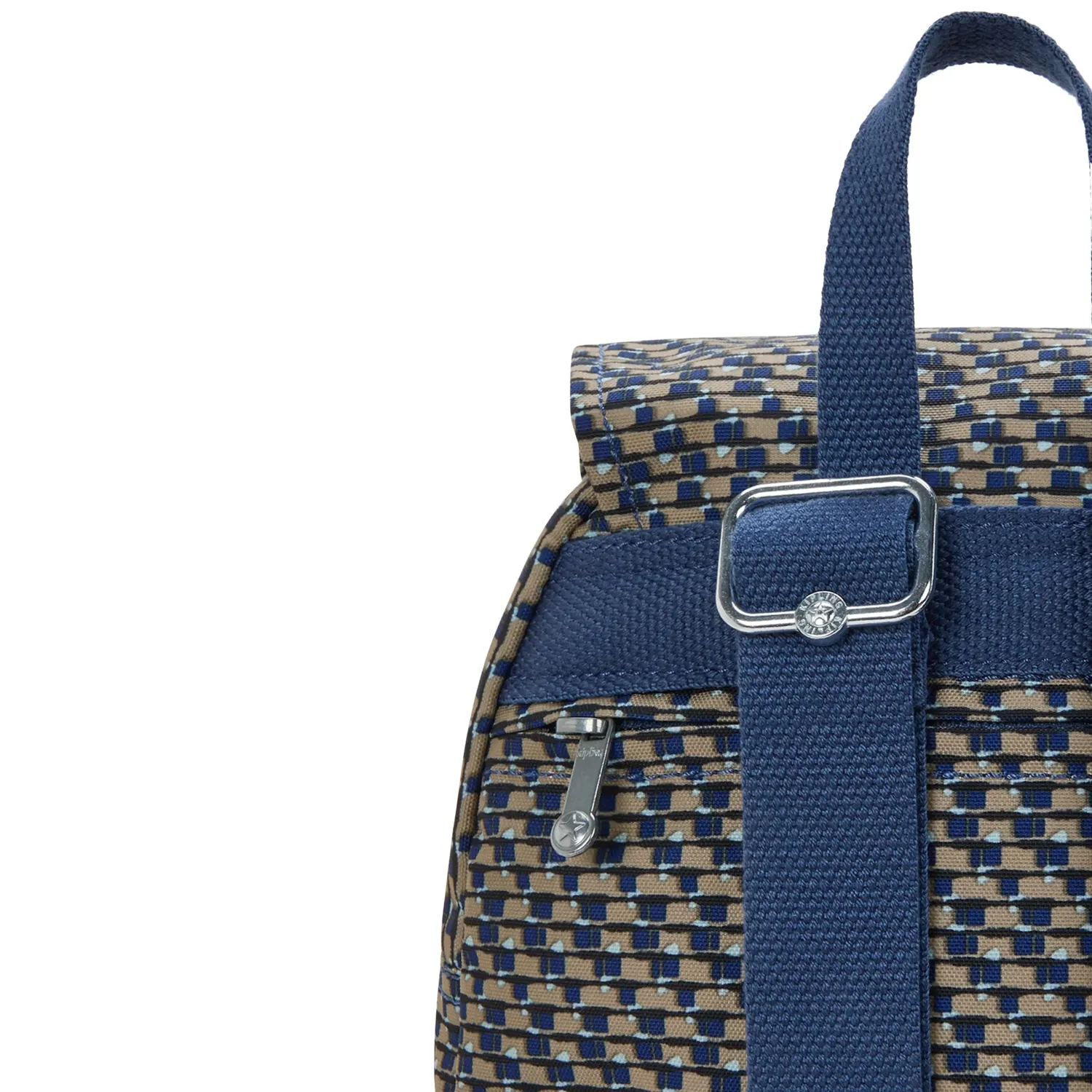Kipling City Zip S rugzak Blue on Wire klein met ritsvakken
