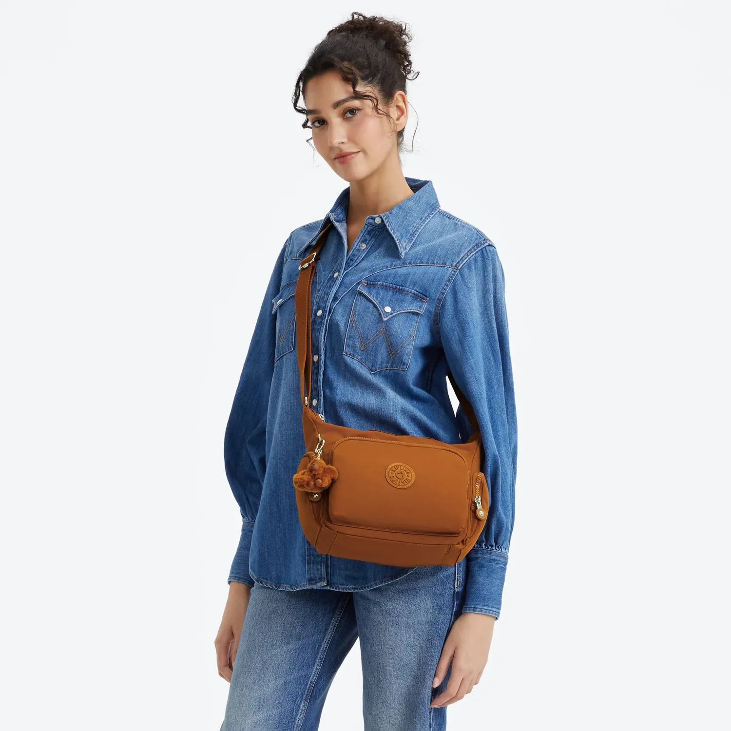 Kipling Gabb S crossbodytas Stylish Mokka medium met binnenvakken