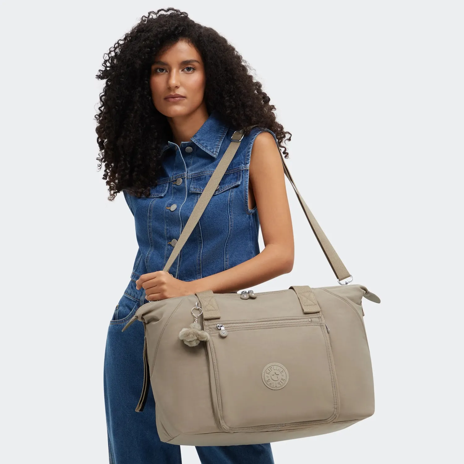 Kipling New Art M babytas Soft Taupe met verschoonmatje