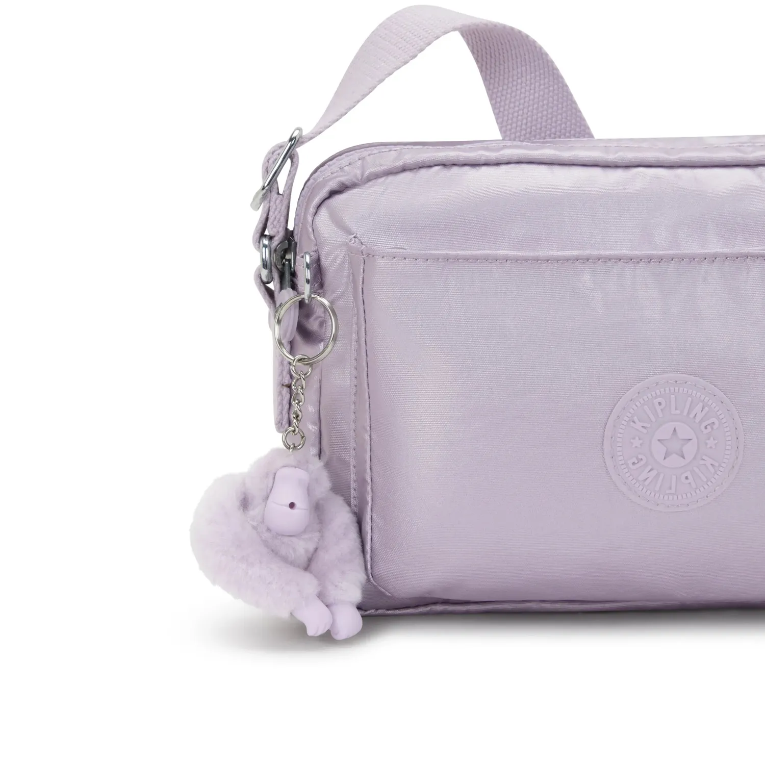 Kipling Abanu M Crossbody Tas Lilac Moon Metallic Medium Glans