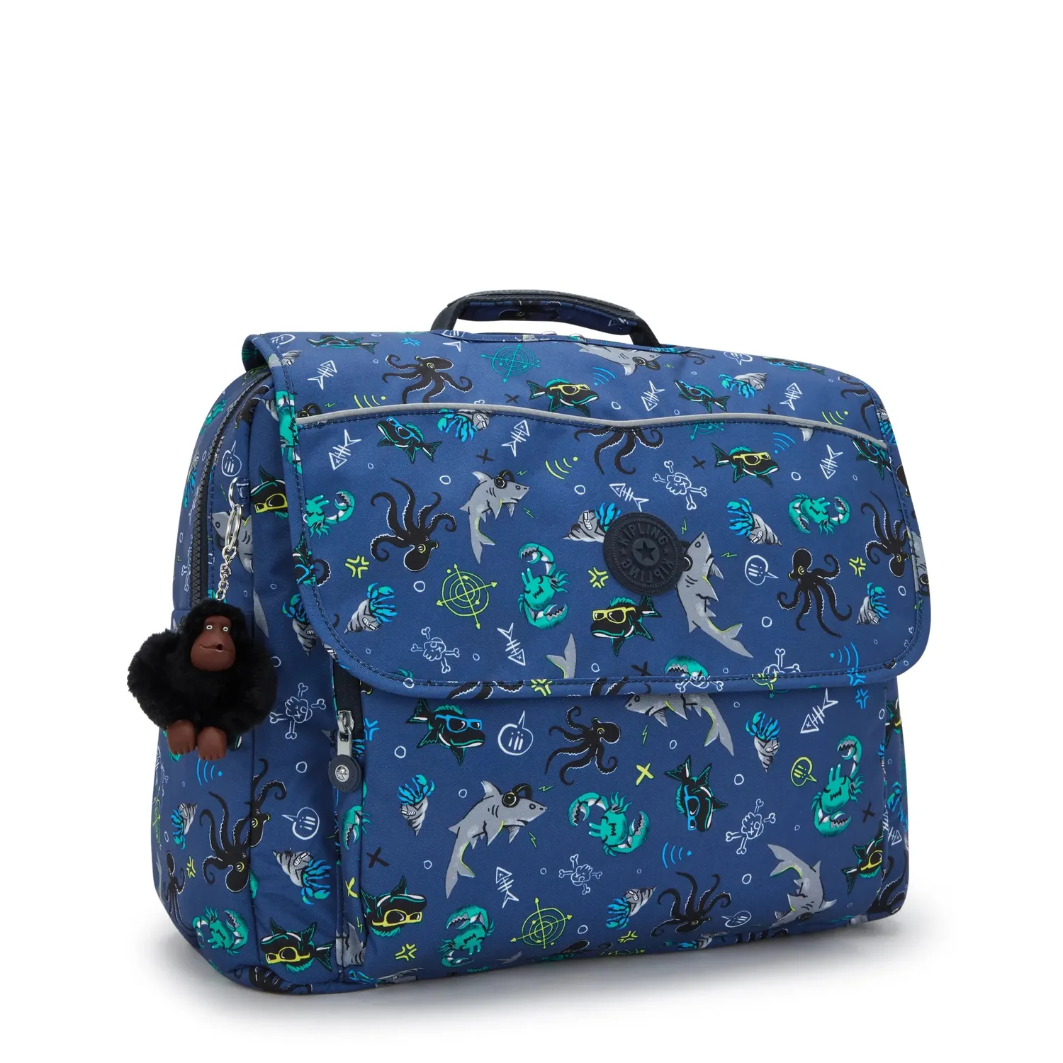 Kipling Codie L schooltas Undersea Party groot A4
