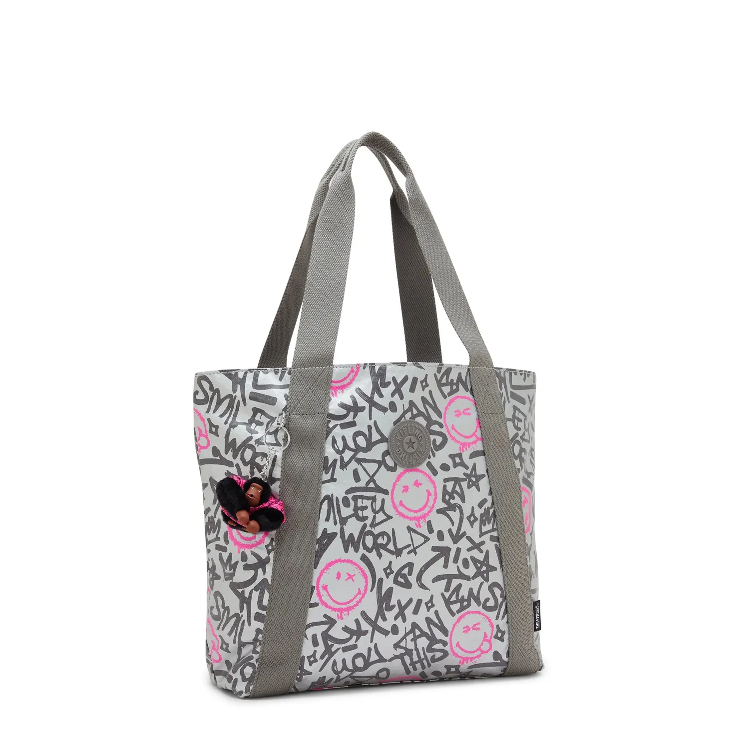 Kipling Hye Lap draagtas Happy Silver medium 13 inch